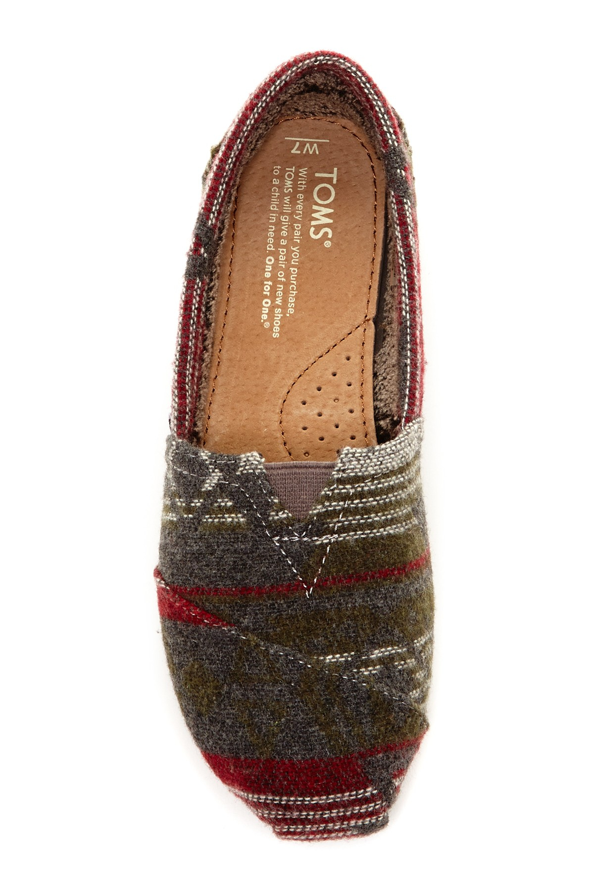 TOMS Jacquard Classic Slipon Faux Fur Lined Shoe in Gray