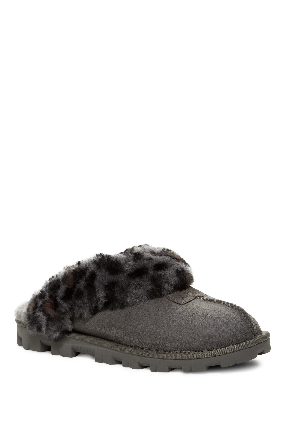 UGG Fur Rylan Knit Slippers in Grey (Black) | Lyst