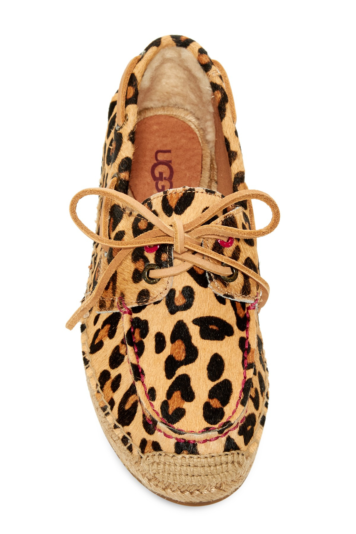 UGG Leather Coris Genuine Calf Hair Leopard Print Boat