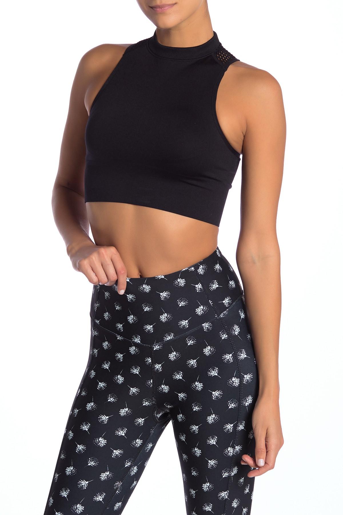 Download Avec Les Filles Seamless Mock Neck Sports Bra in Black - Lyst