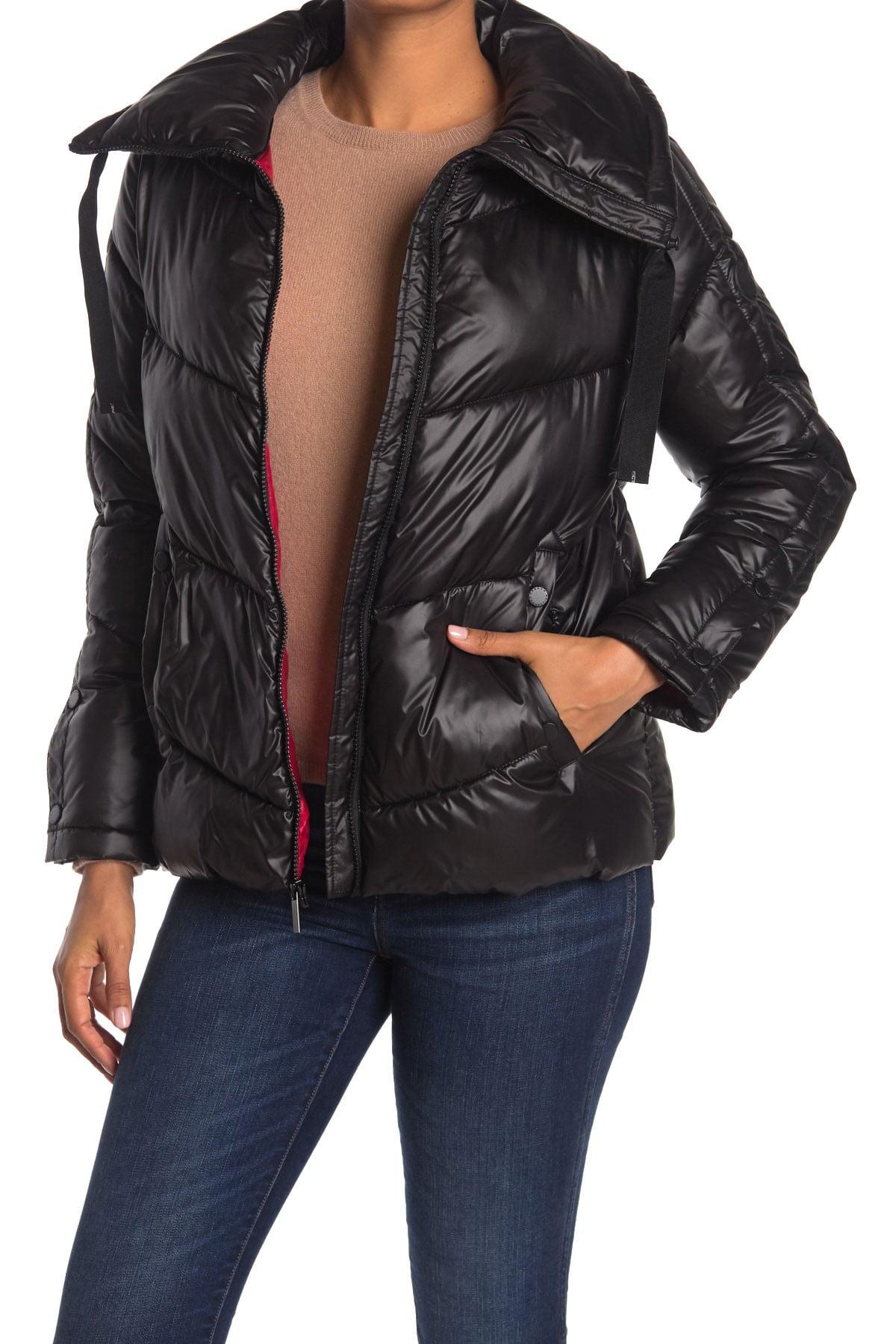 French Connection Quilted Puffer Jacket in Black/Red (Black) Lyst