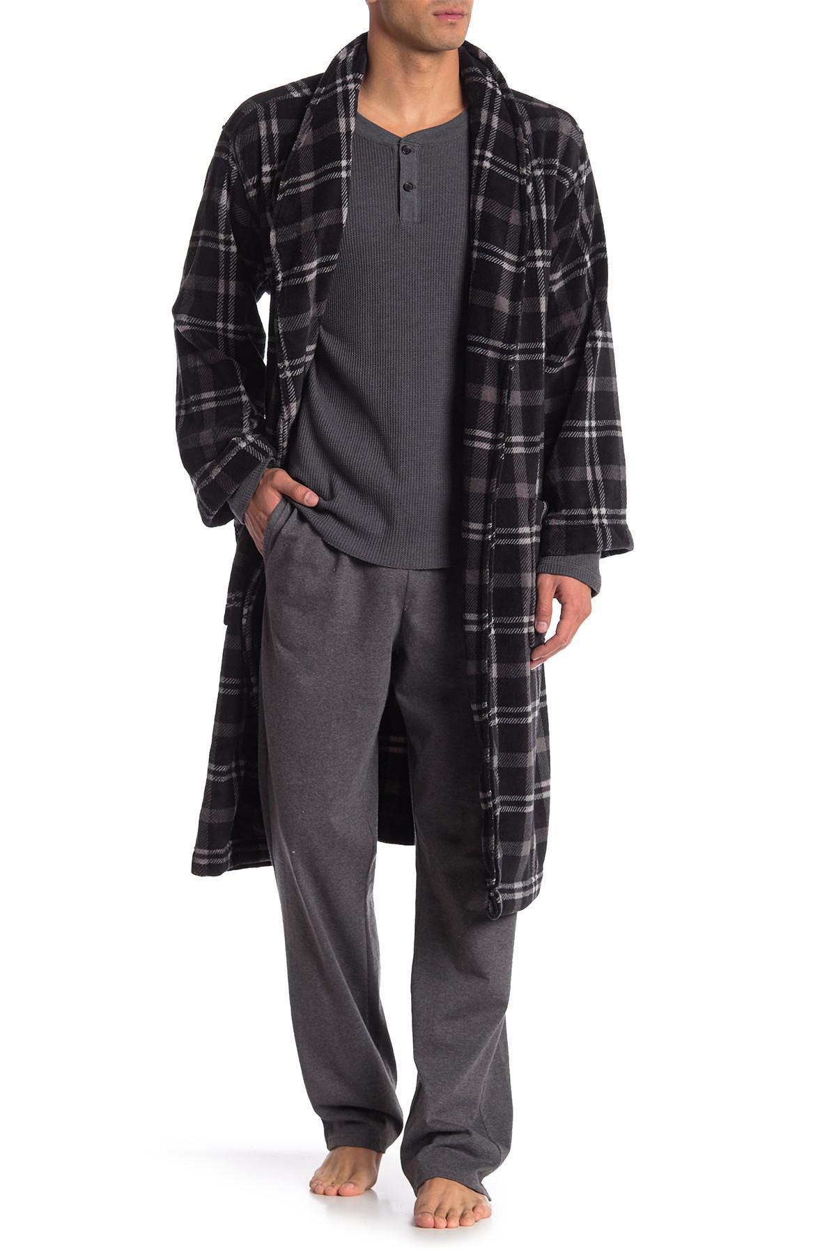 Tommy Hilfiger Fleece Plush Robe in Granite (Black) for ...