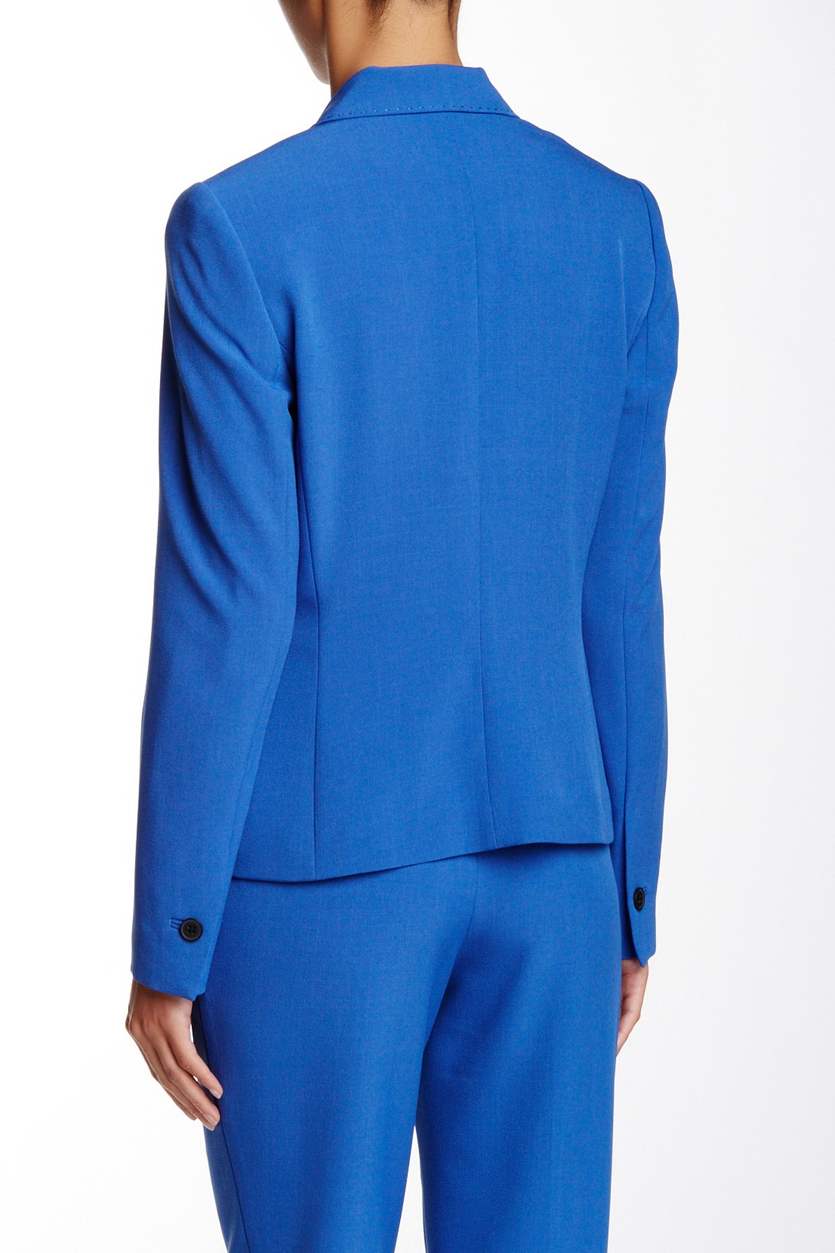 anne klein 1 button long peak lapel jacke