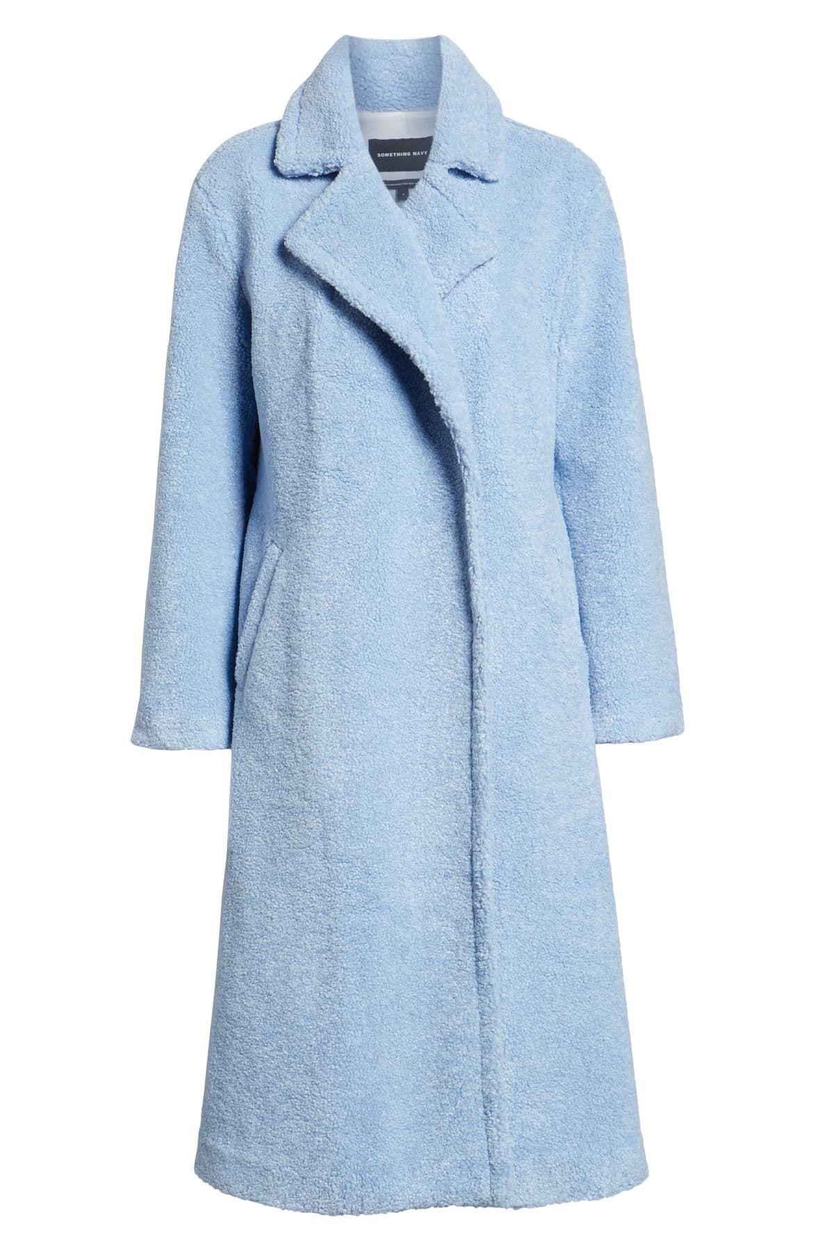 something navy teddy coat