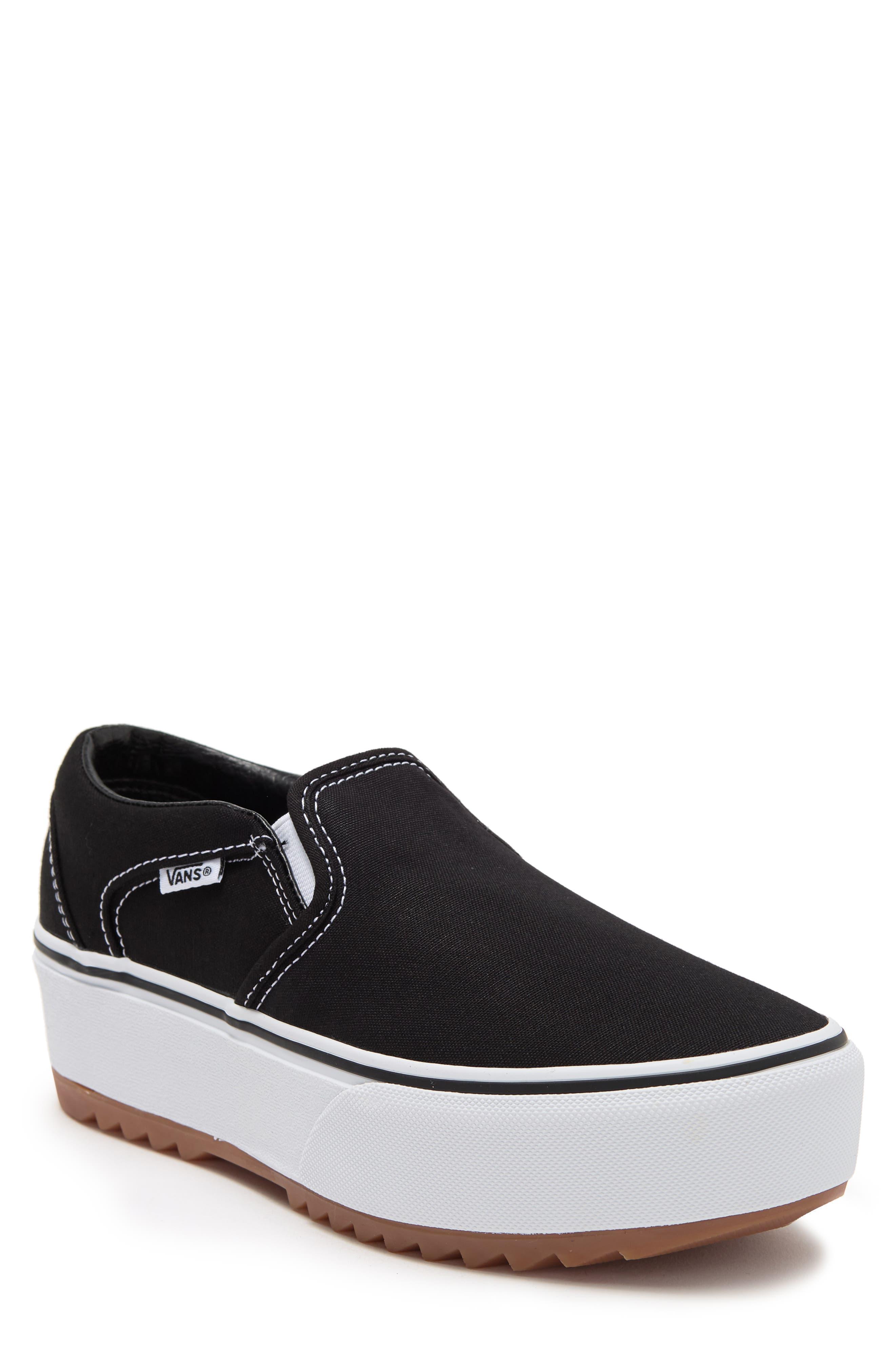 Vans Asher Slip-on Platform Sneaker in White | Lyst