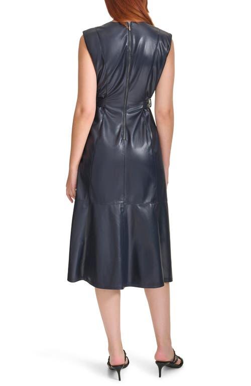 Faux Leather Macy's Calvin Klein Midi Dresses Calvin Klein