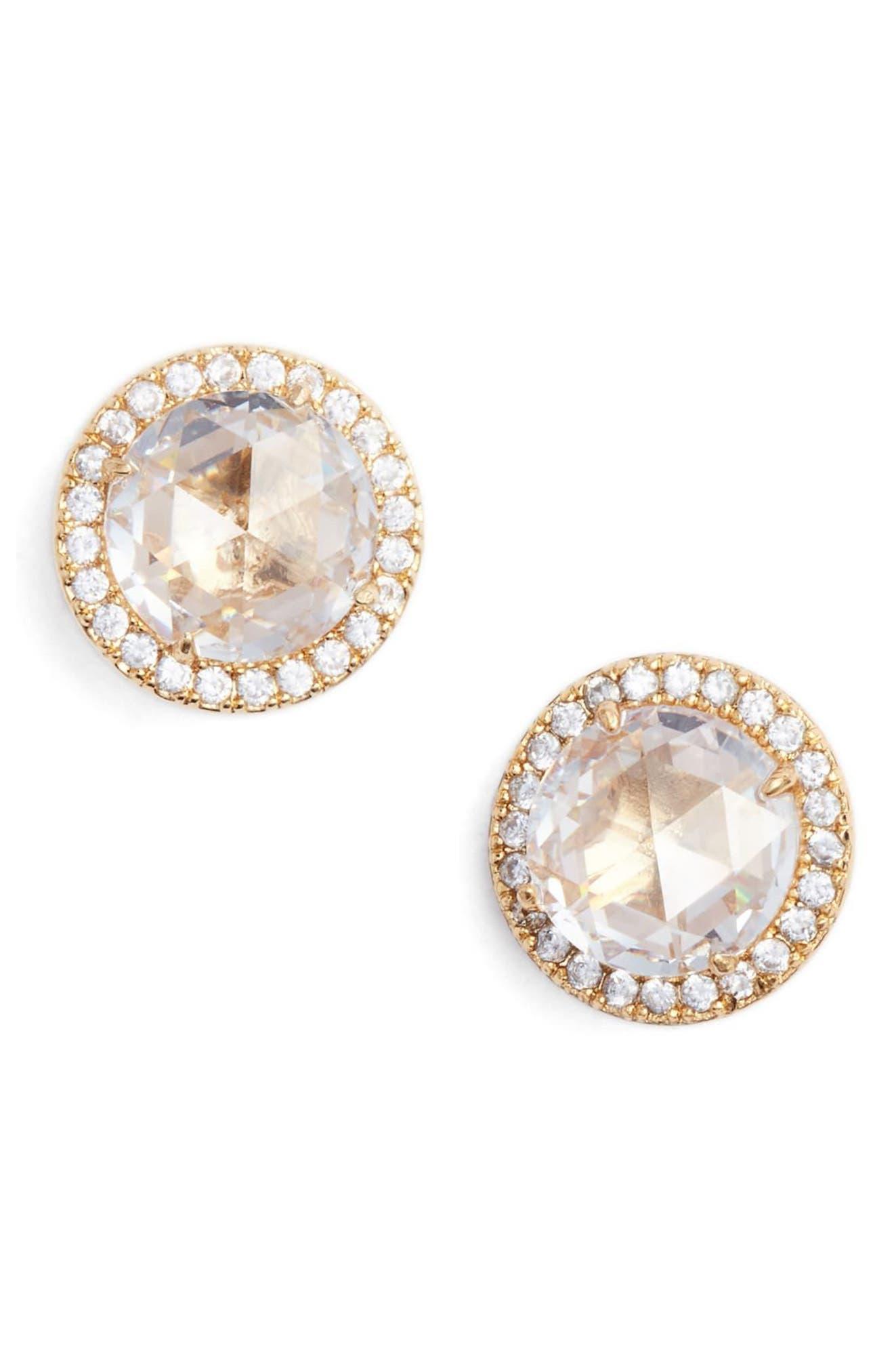 Kate Spade Bright Ideas Pavé Halo Cz Stud Earrings In Clear/gold At Nordstrom  Rack in Metallic | Lyst