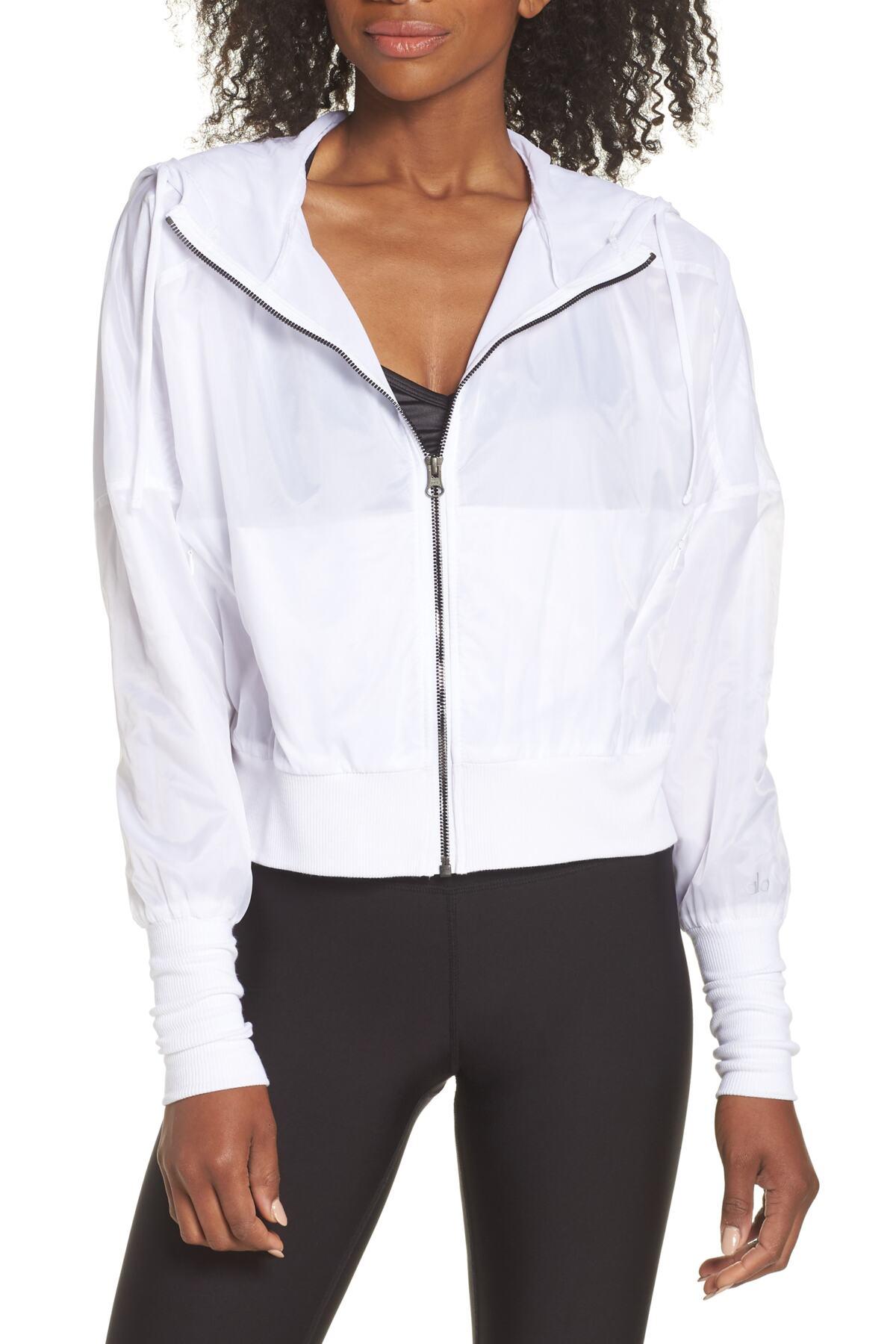 white yoga jacket