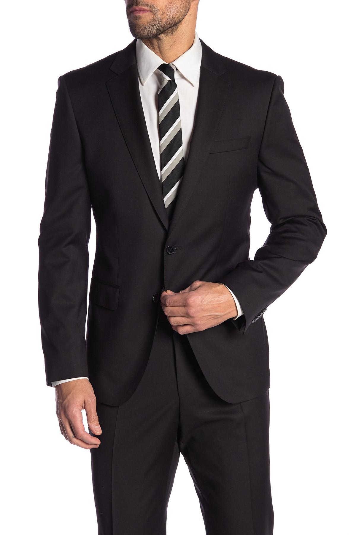 Boss By Hugo Boss Hayes Black Solid Two Button Notch Lapel Wool Suit Separates Jacket For Men Lyst