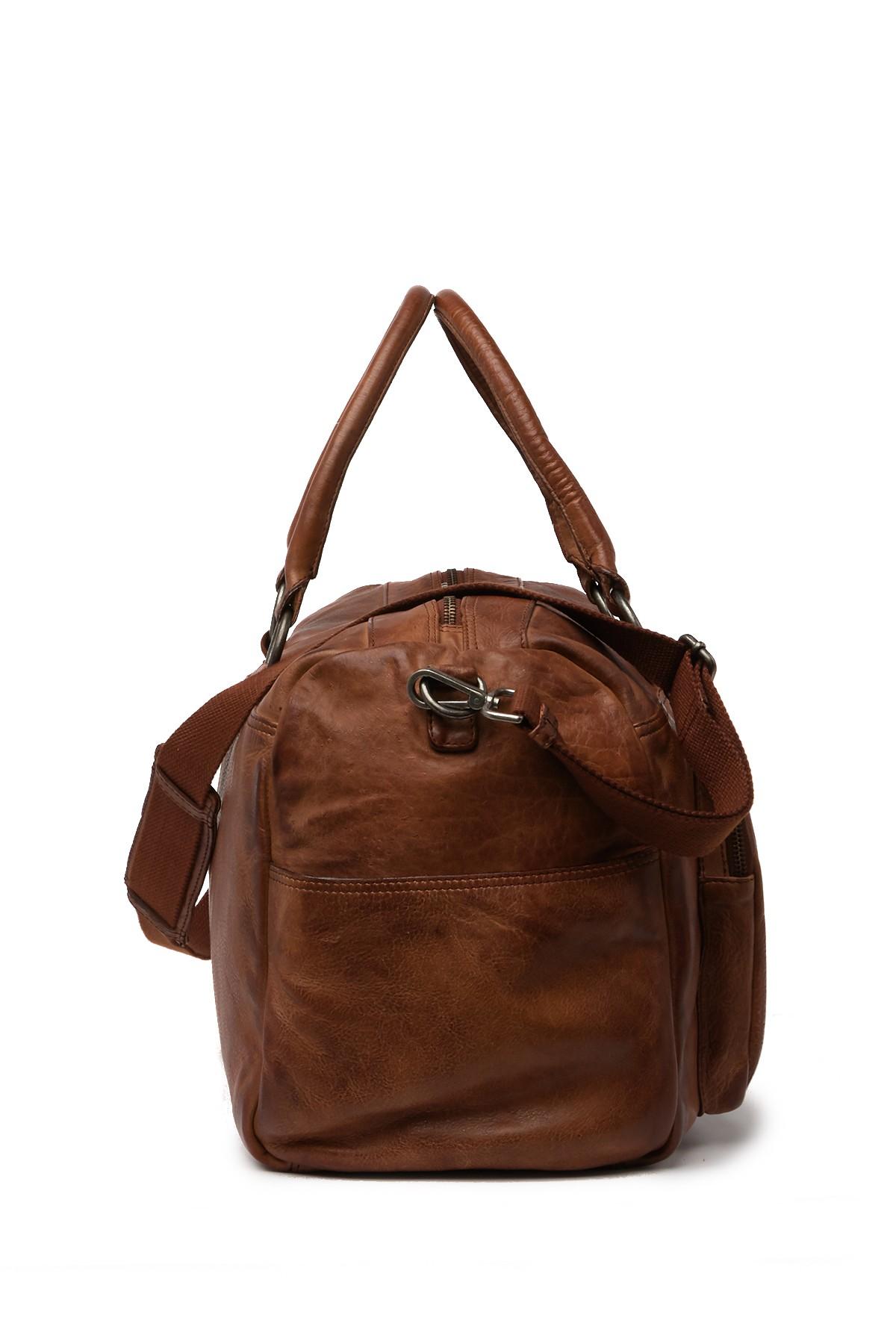 frye washed leather duffle bag