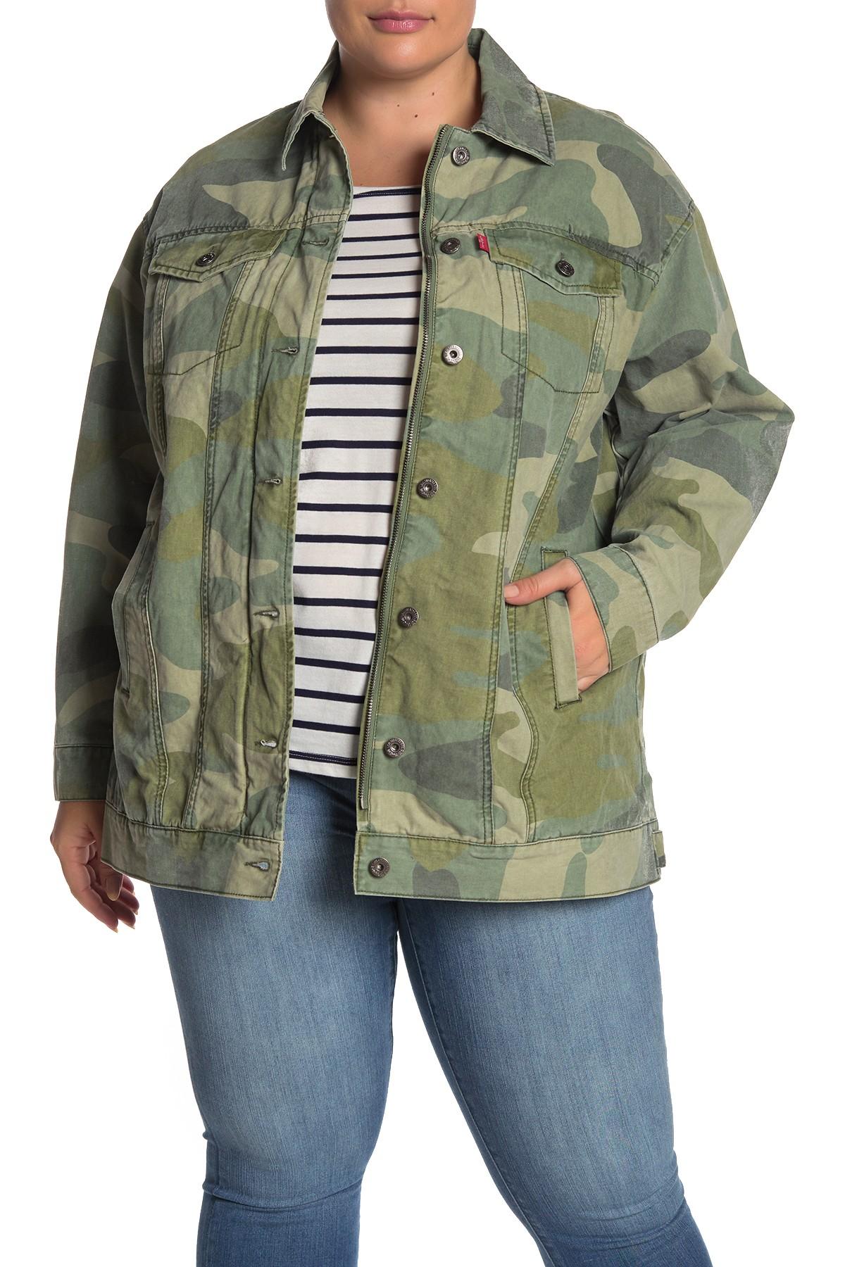 Huiwa Womens Denim Jacket Plus Size Lightweight Camouflage Jacket Military 
