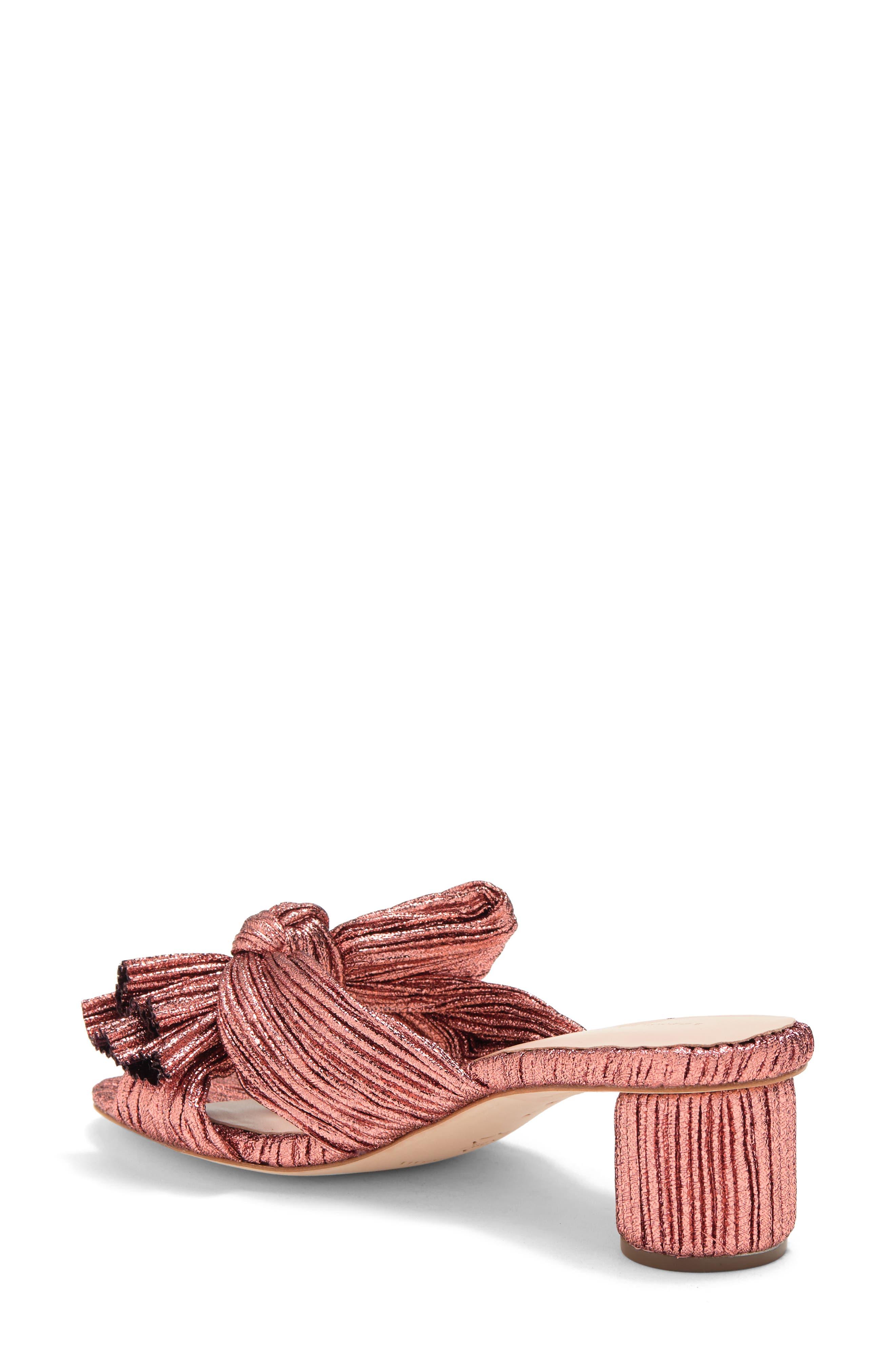 Emilia mid heel shop pleated knot slide