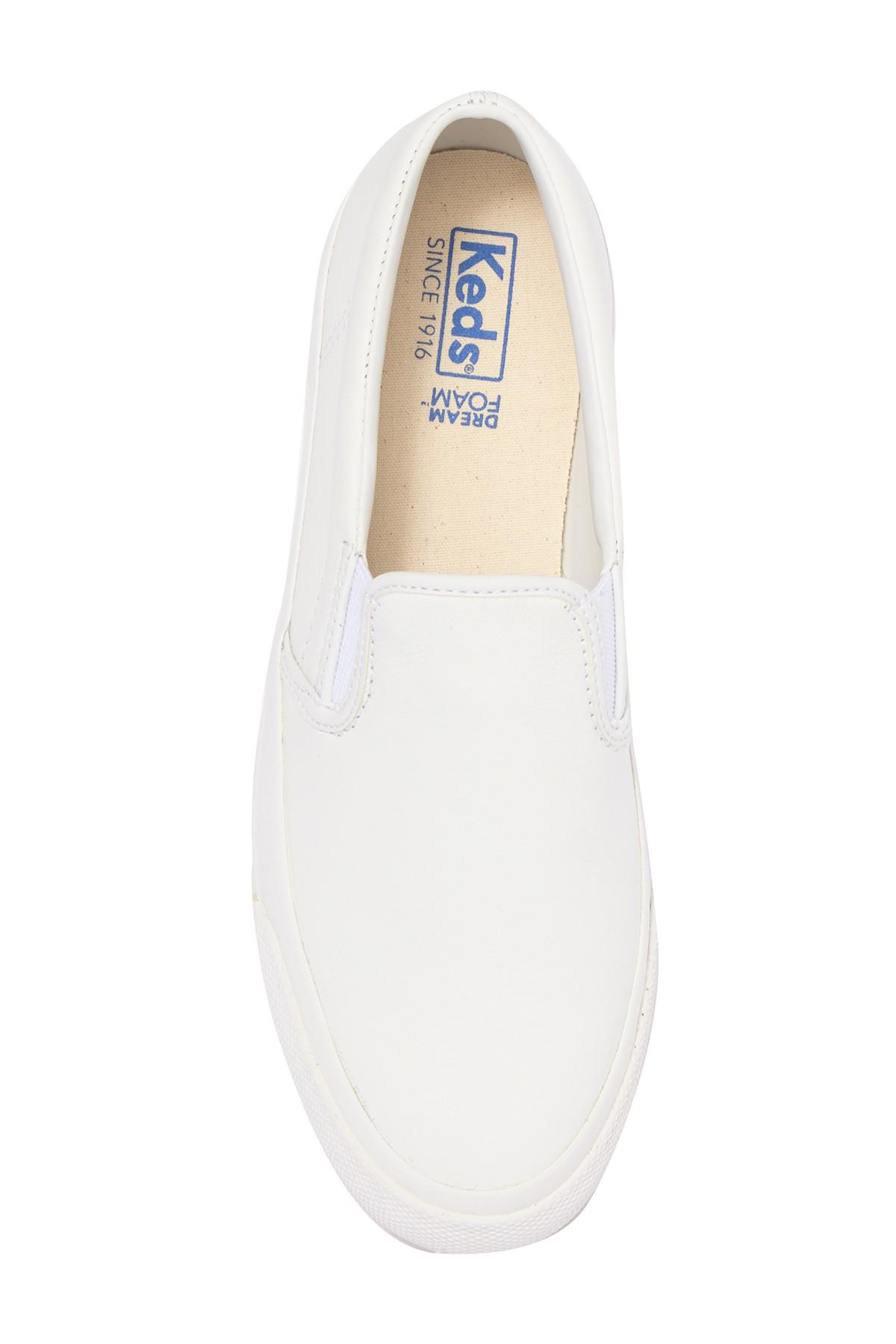 Keds Anchor Leather Slip-on Sneaker in White - Lyst