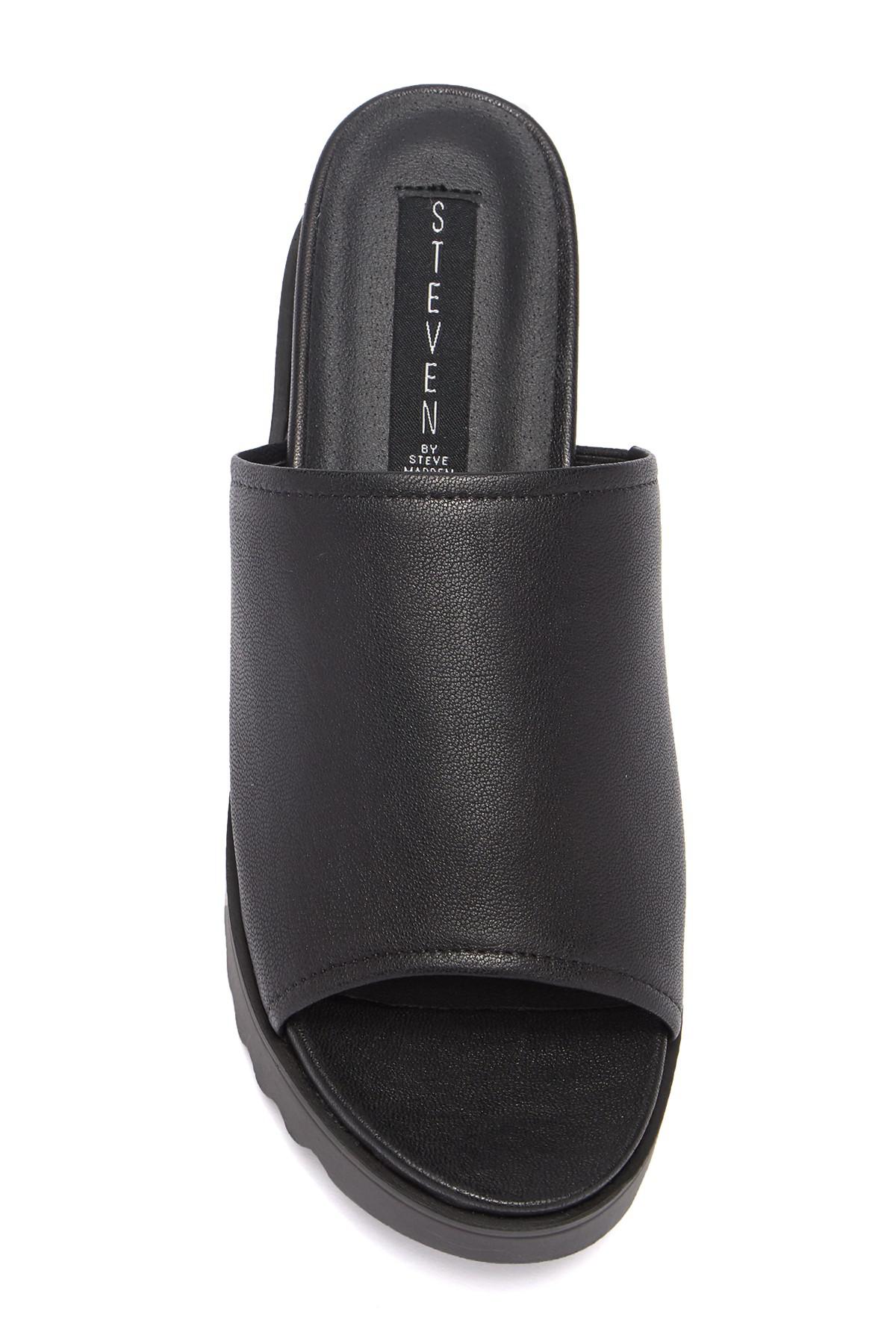 steve madden black slide sandals