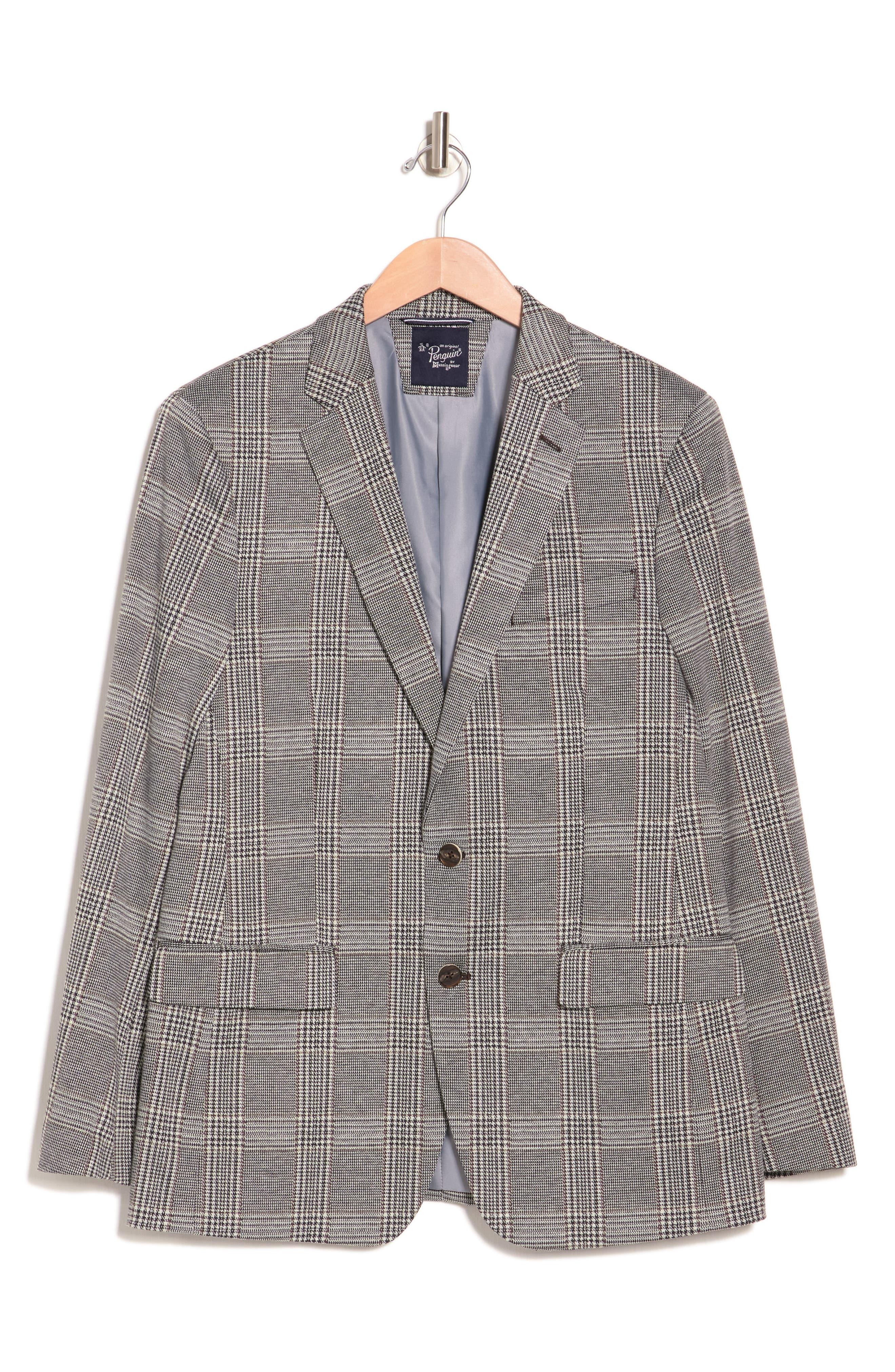 Original Penguin Glen Plaid Knit Suit Jacket in Gray for Men | Lyst
