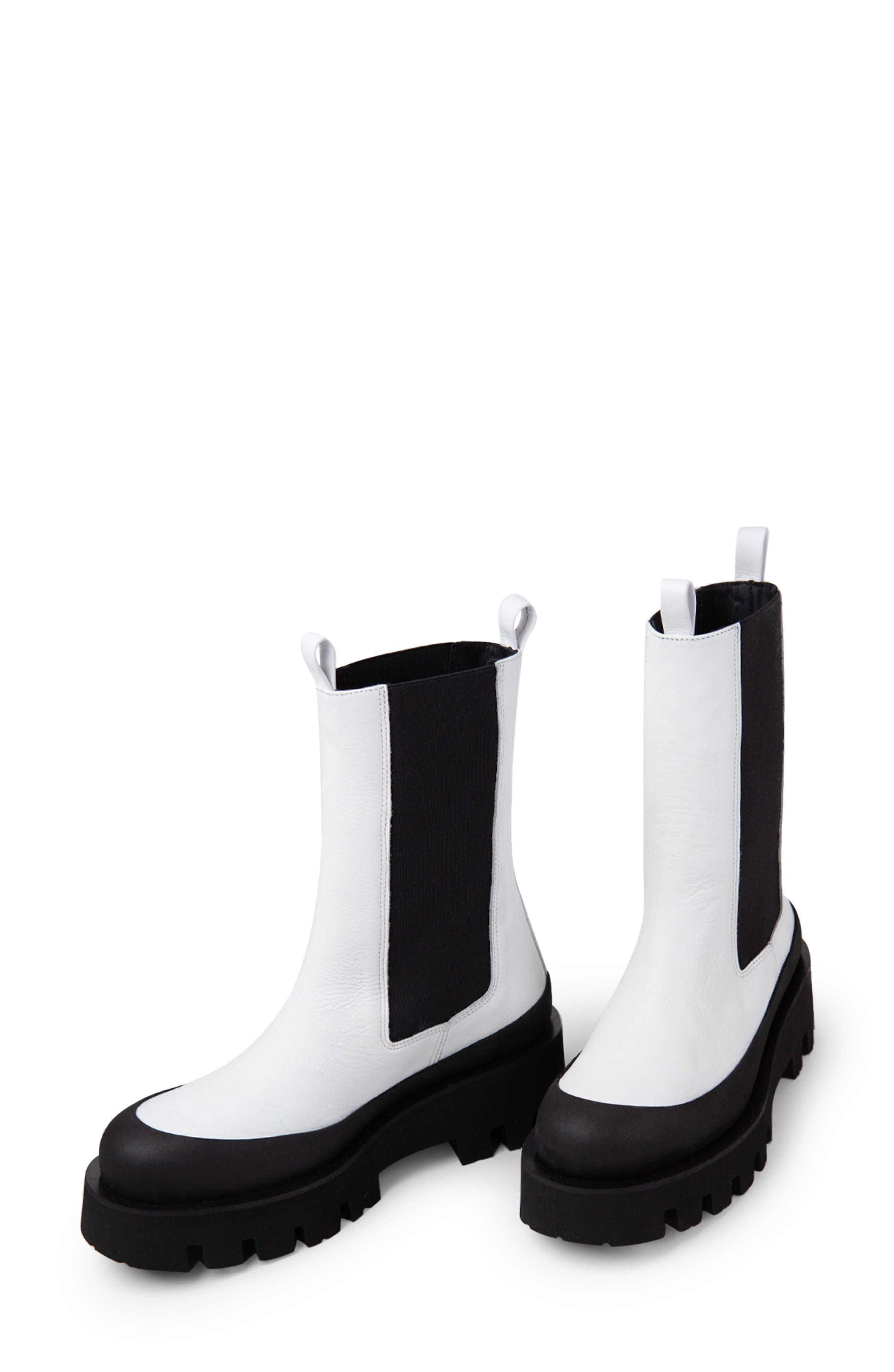 Paloma Barceló Charlotta Platform Lug Sole Chelsea Boot In White At ...