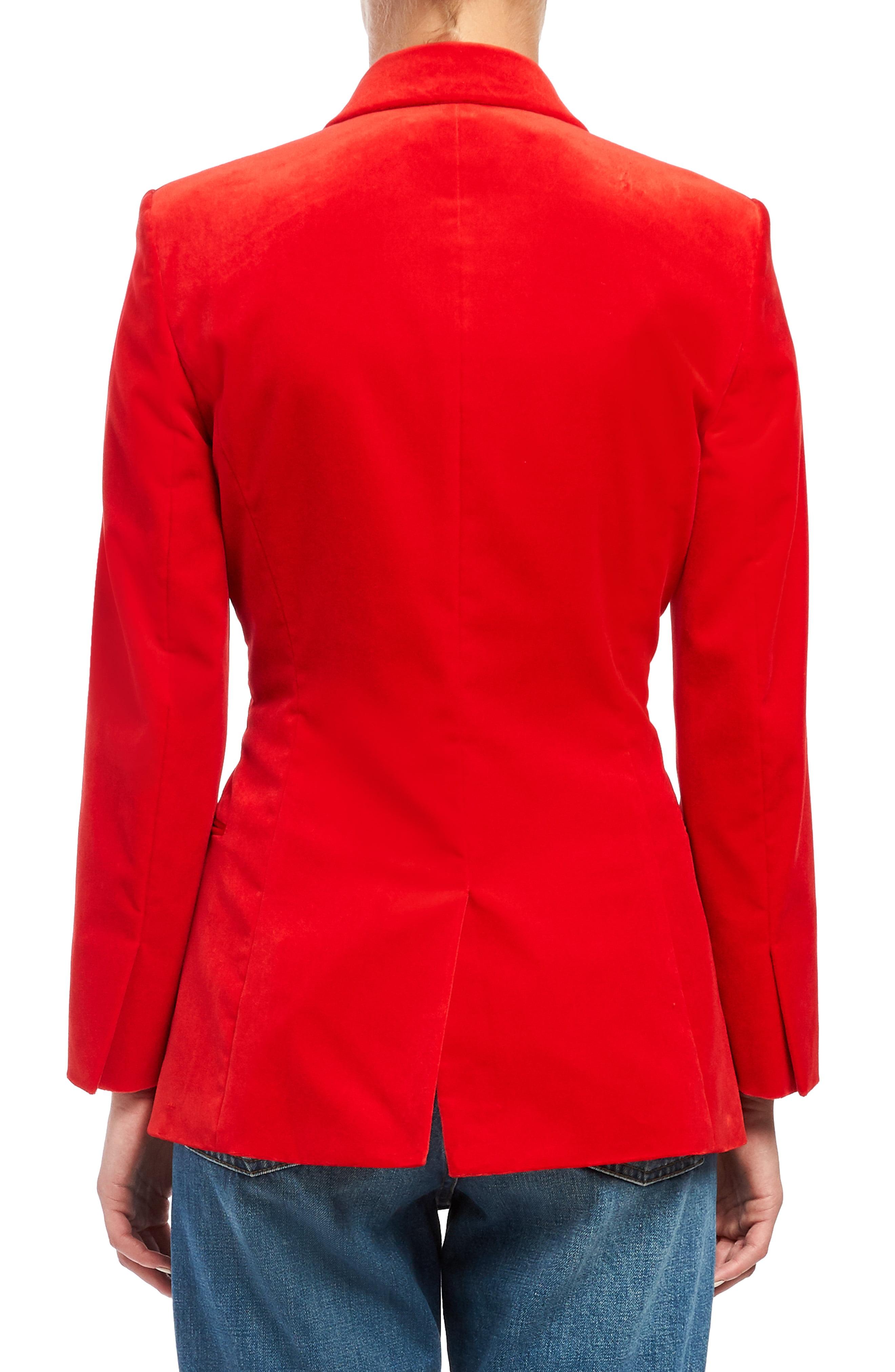 red fitted blazer