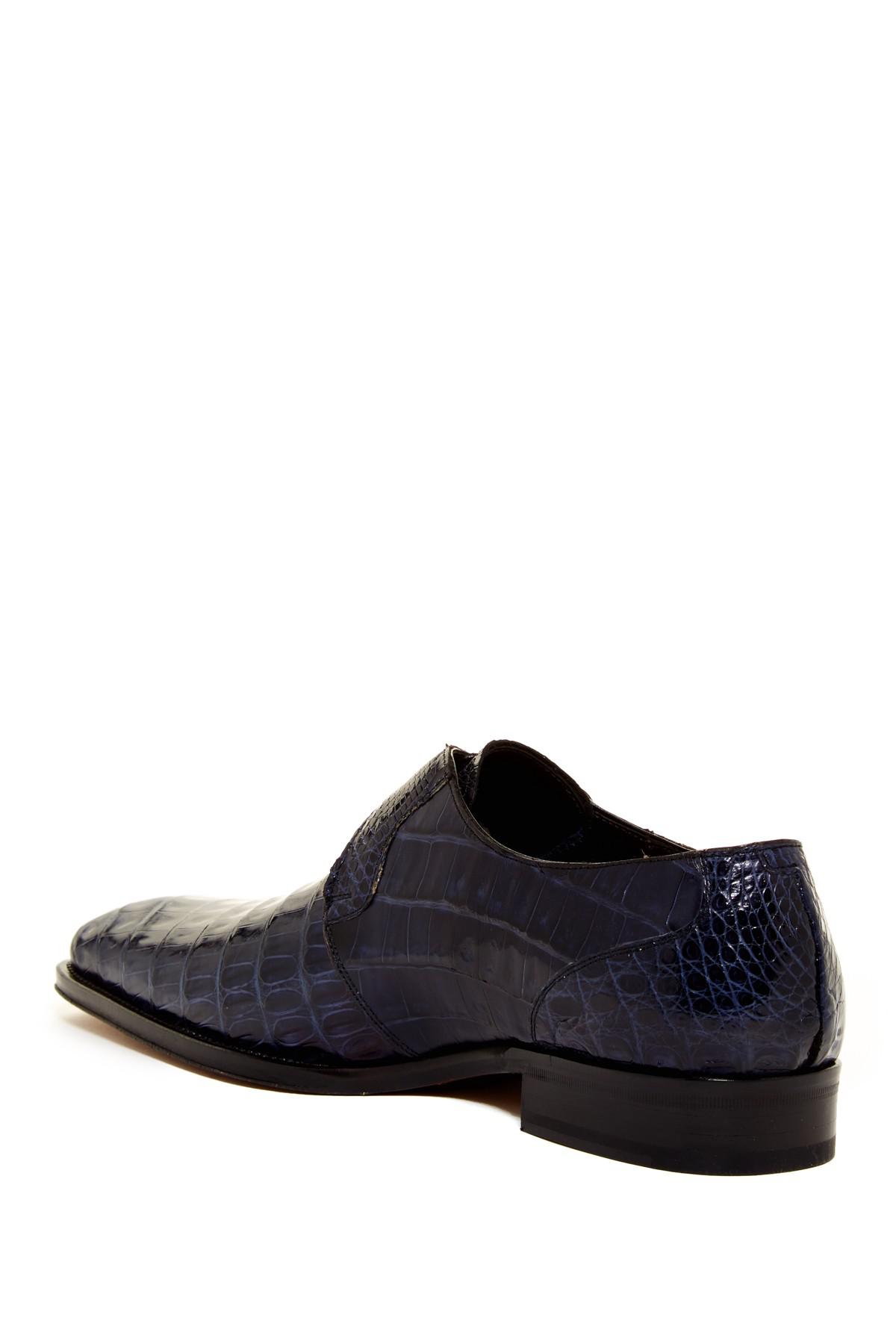 mezlan gables genuine crocodile monk strap shoe