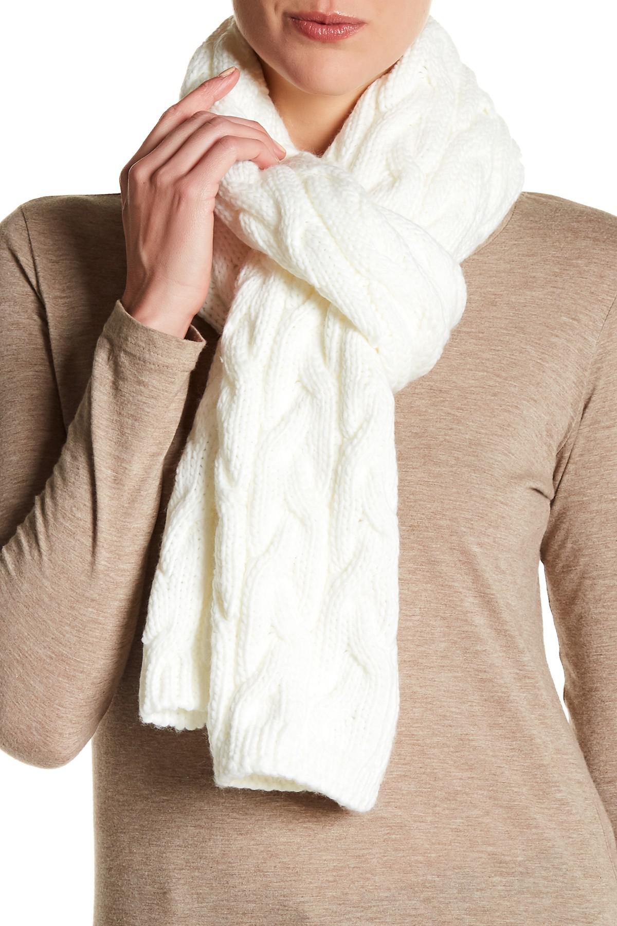 cream cable knit scarf