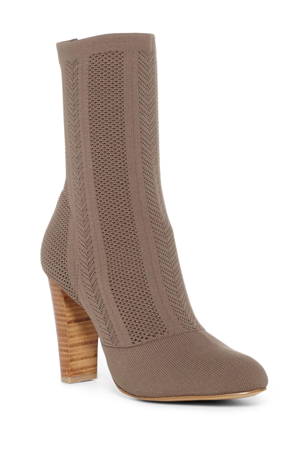 Lyst Charles David Shirley Herringbone Stretch Sock Bootie in Brown