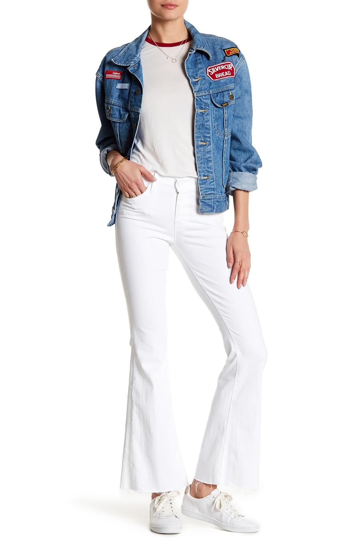 Mother The Weekender Fray Jean in White | Lyst