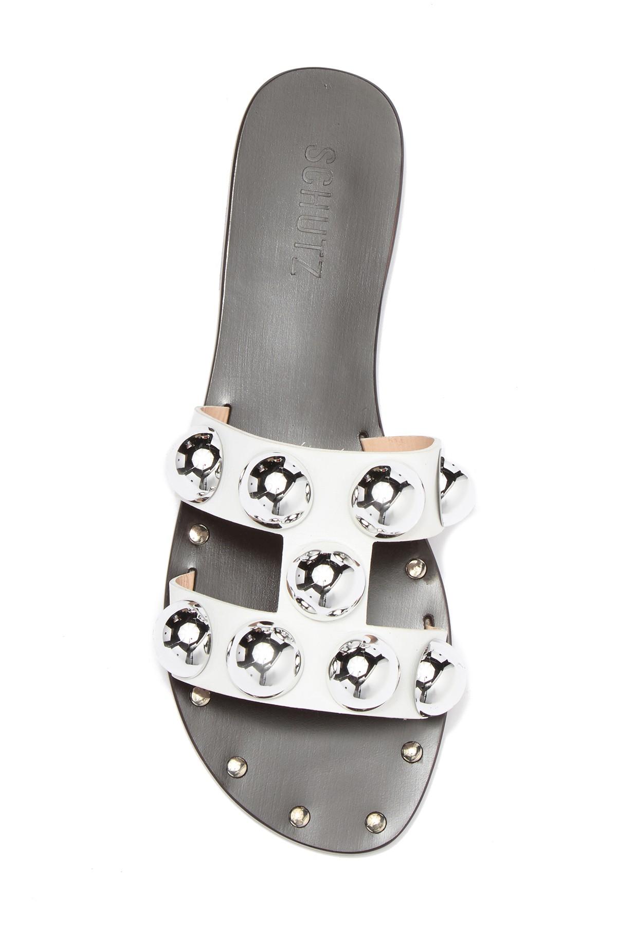schutz benedita studded sandals