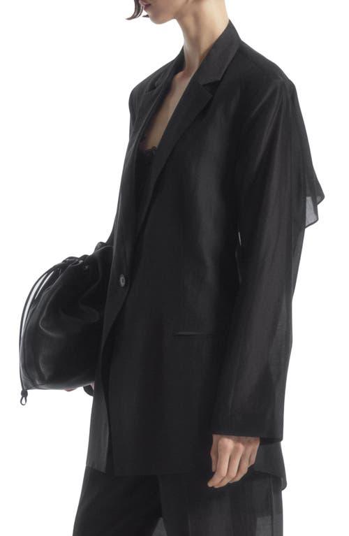 COS Drape Open Back Blazer in Black | Lyst