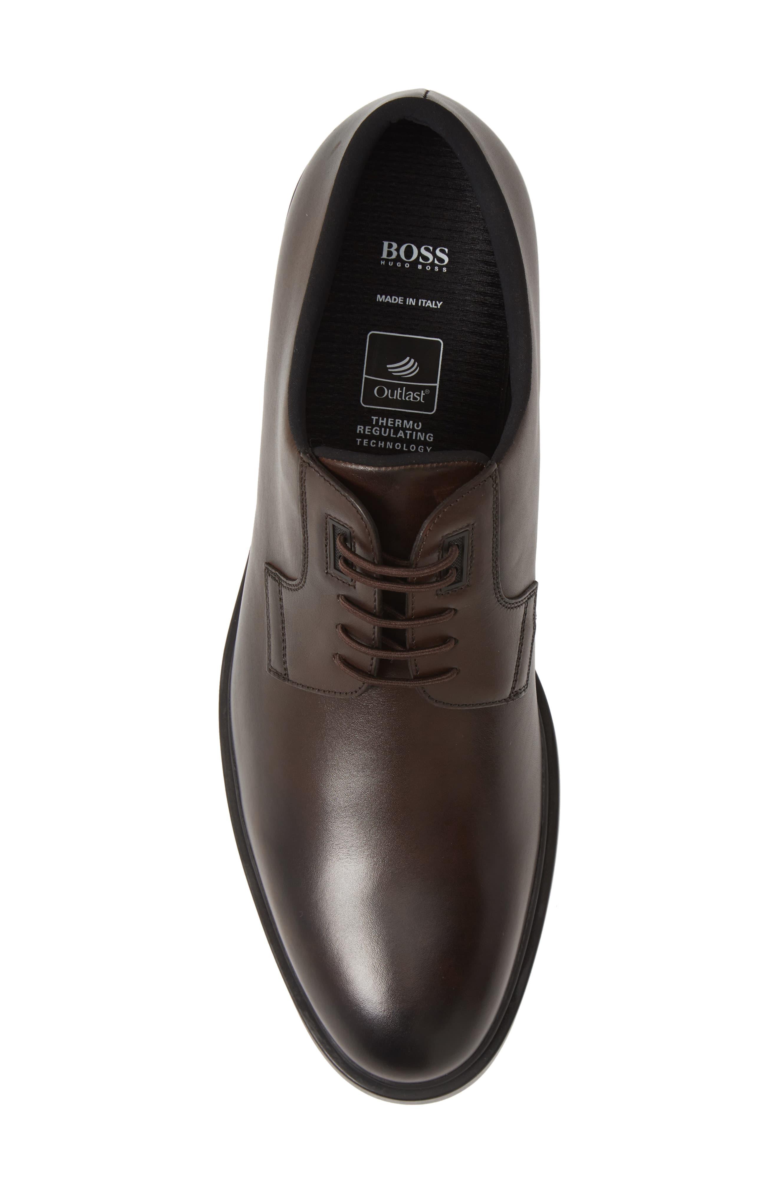 BOSS by HUGO BOSS Italian-made Leather Derby Shoes With Outlast® Lining in  Dark Brown (Black) for Men | Lyst