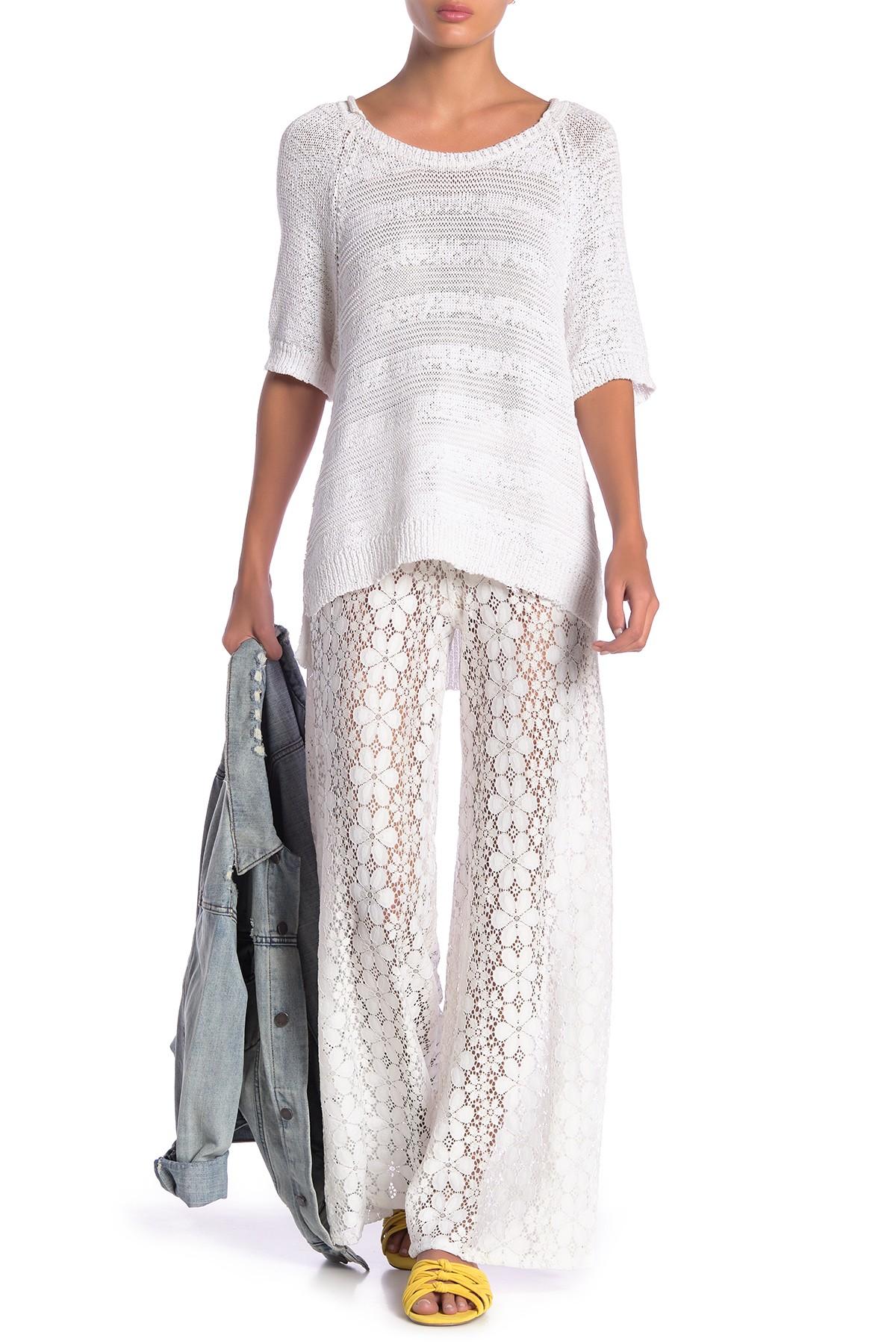 white lace palazzo pants
