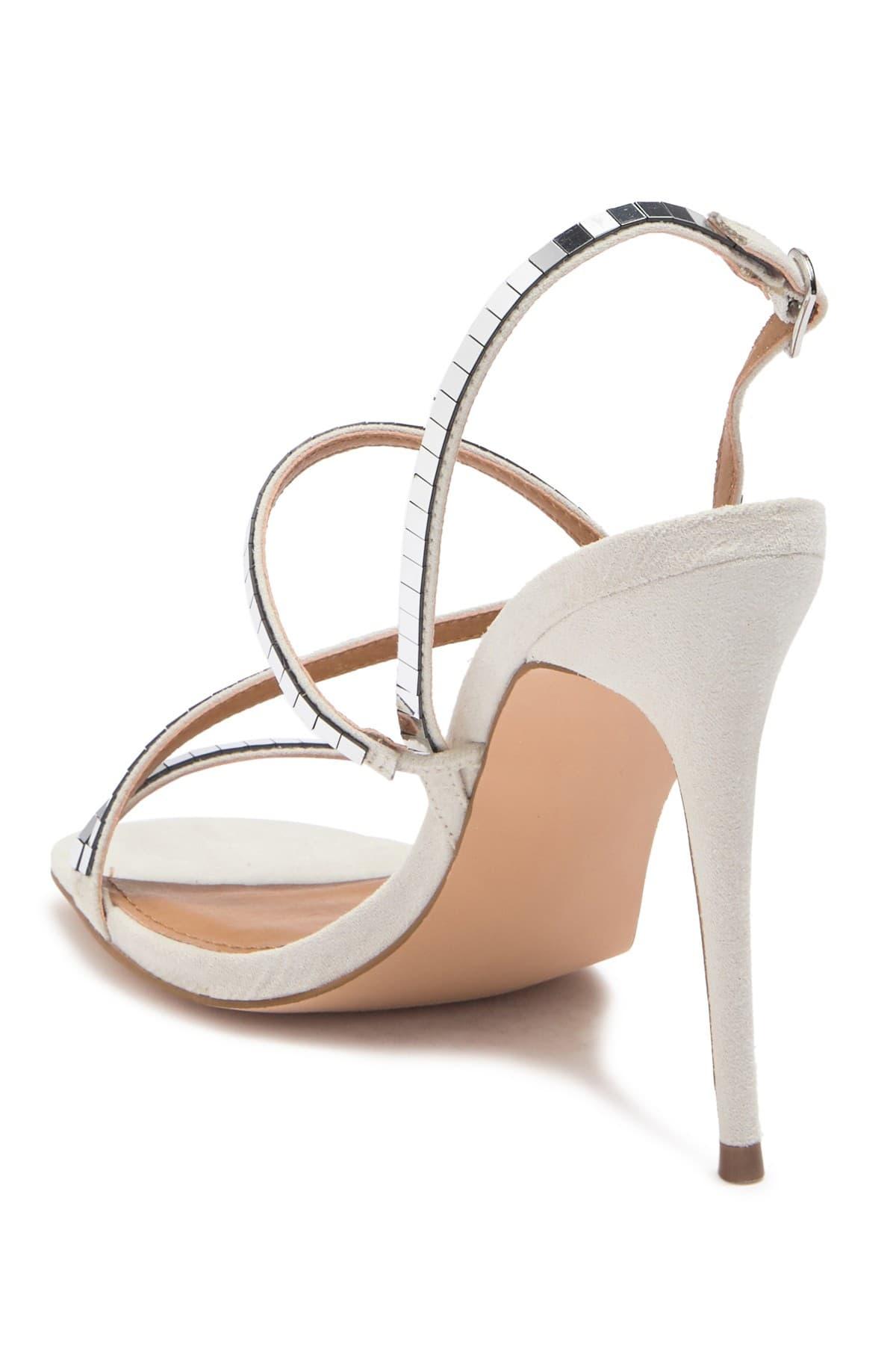 steve madden oaklyn strappy heeled sandals in rhinestone