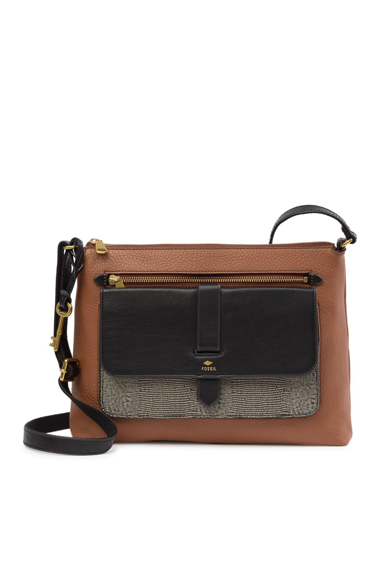 Fossil Kinley Large Leather Crossbody Bag in Brown | Lyst