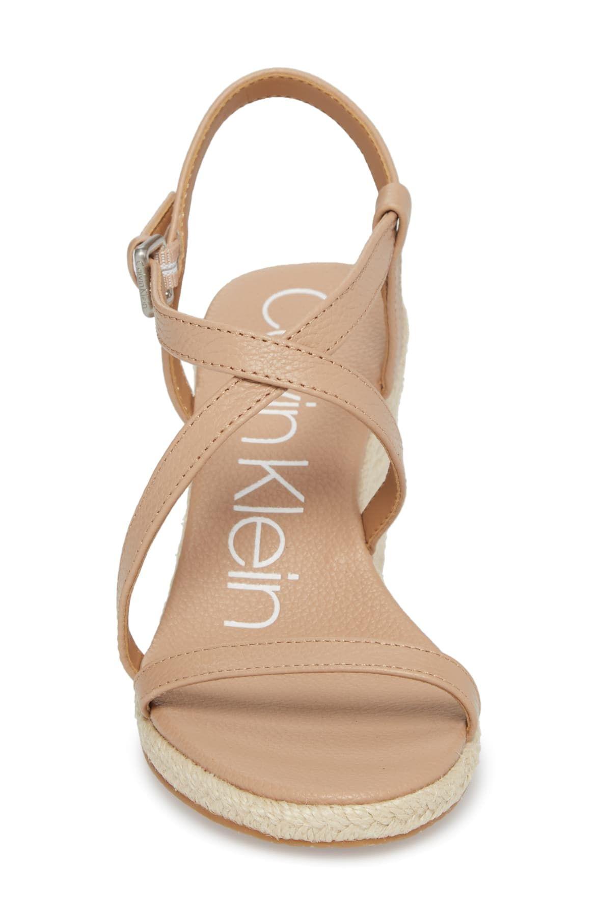 Calvin Klein Bellemine Espadrille Wedge Sandals in Natural | Lyst