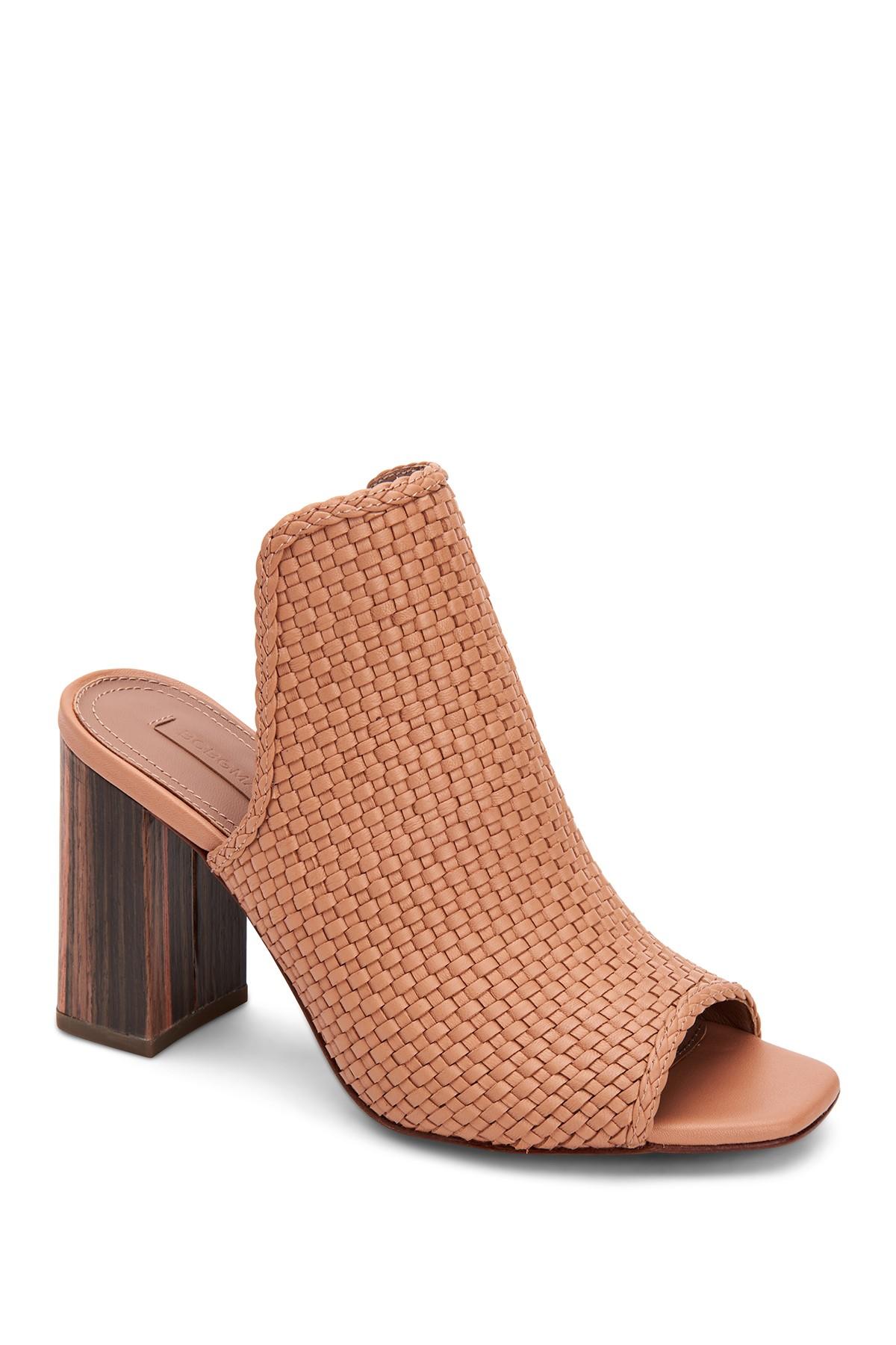 nude block heel mules