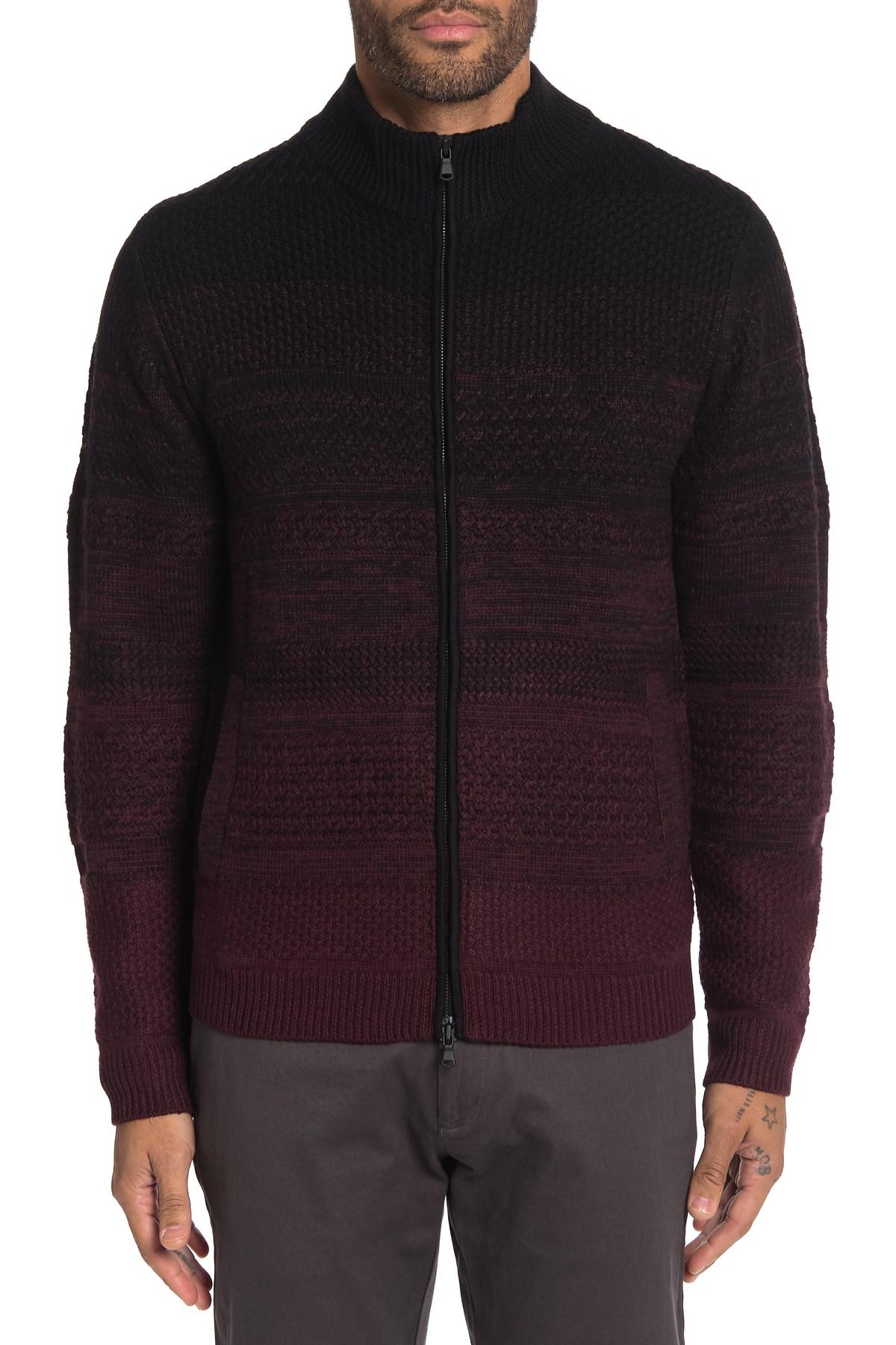 Zachary Prell Hawkins Full Zip Sweater in Grey