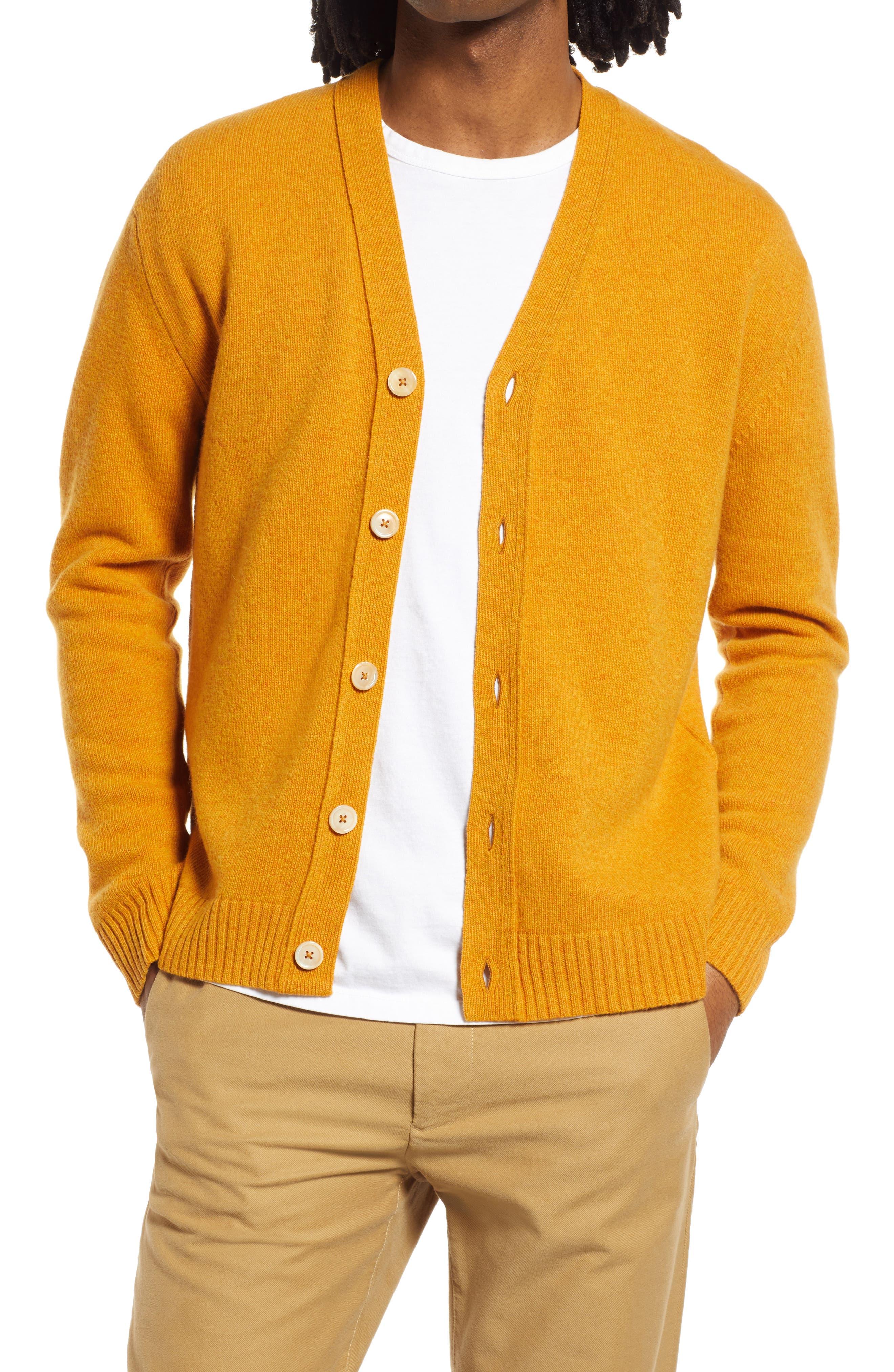 NN07 Bjørn 6333 Slim Fit V-neck Cardigan In Warm Yellow At Nordstrom Rack  in Orange for Men | Lyst