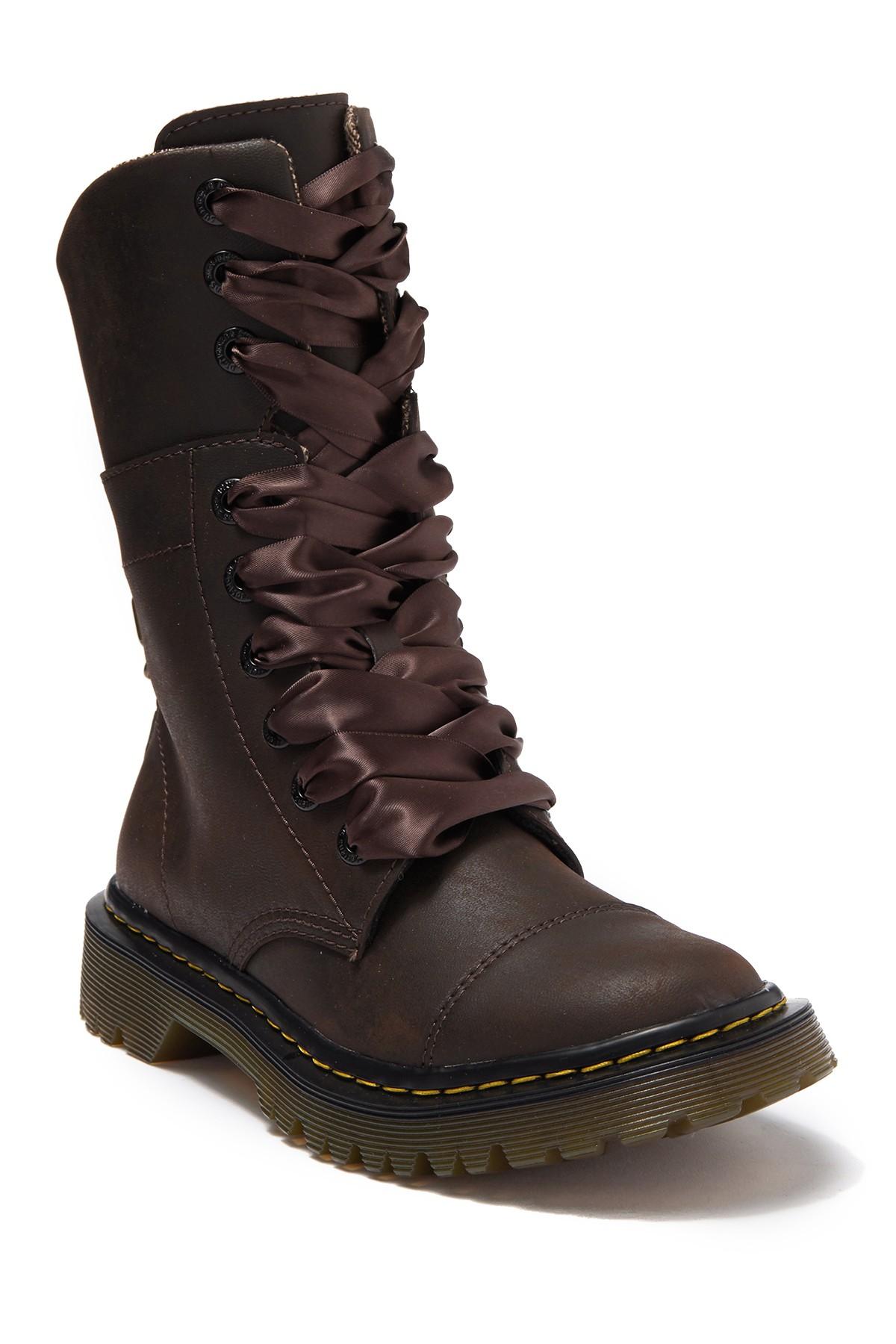 black doc martens with ribbon laces