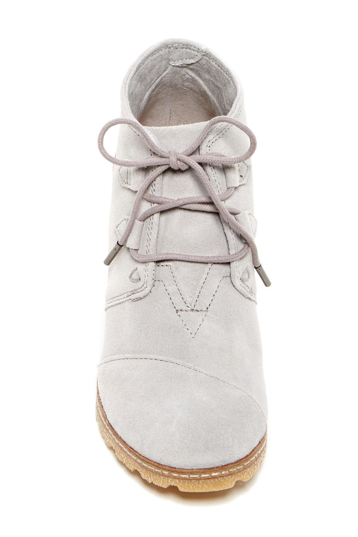 grey toms wedge booties