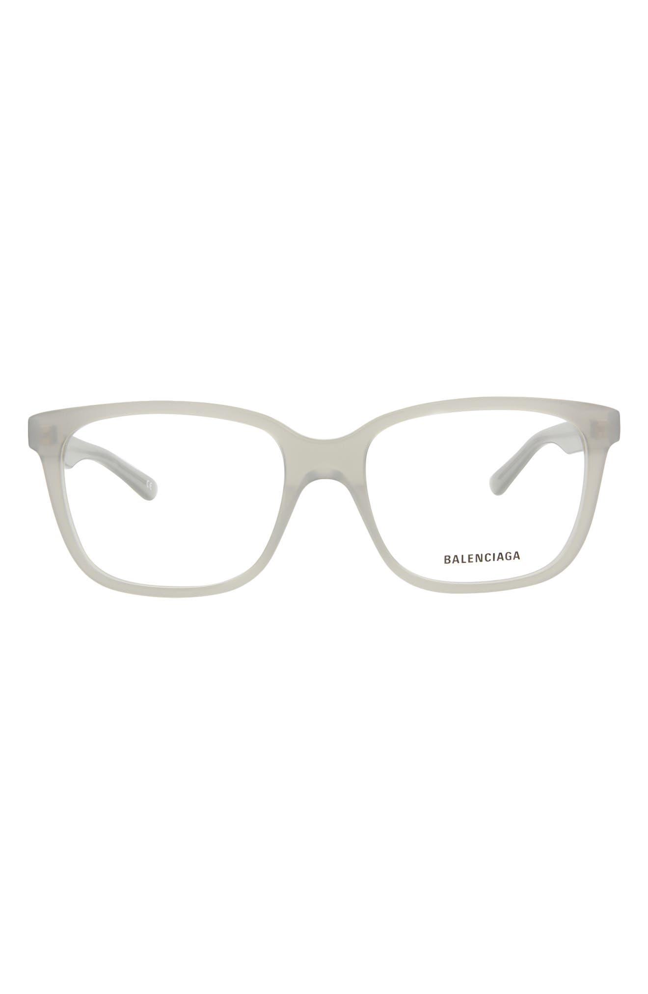 Balenciaga 53mm Square Optical Frames In Grey Grey Transparent At Nordstrom  Rack | Lyst