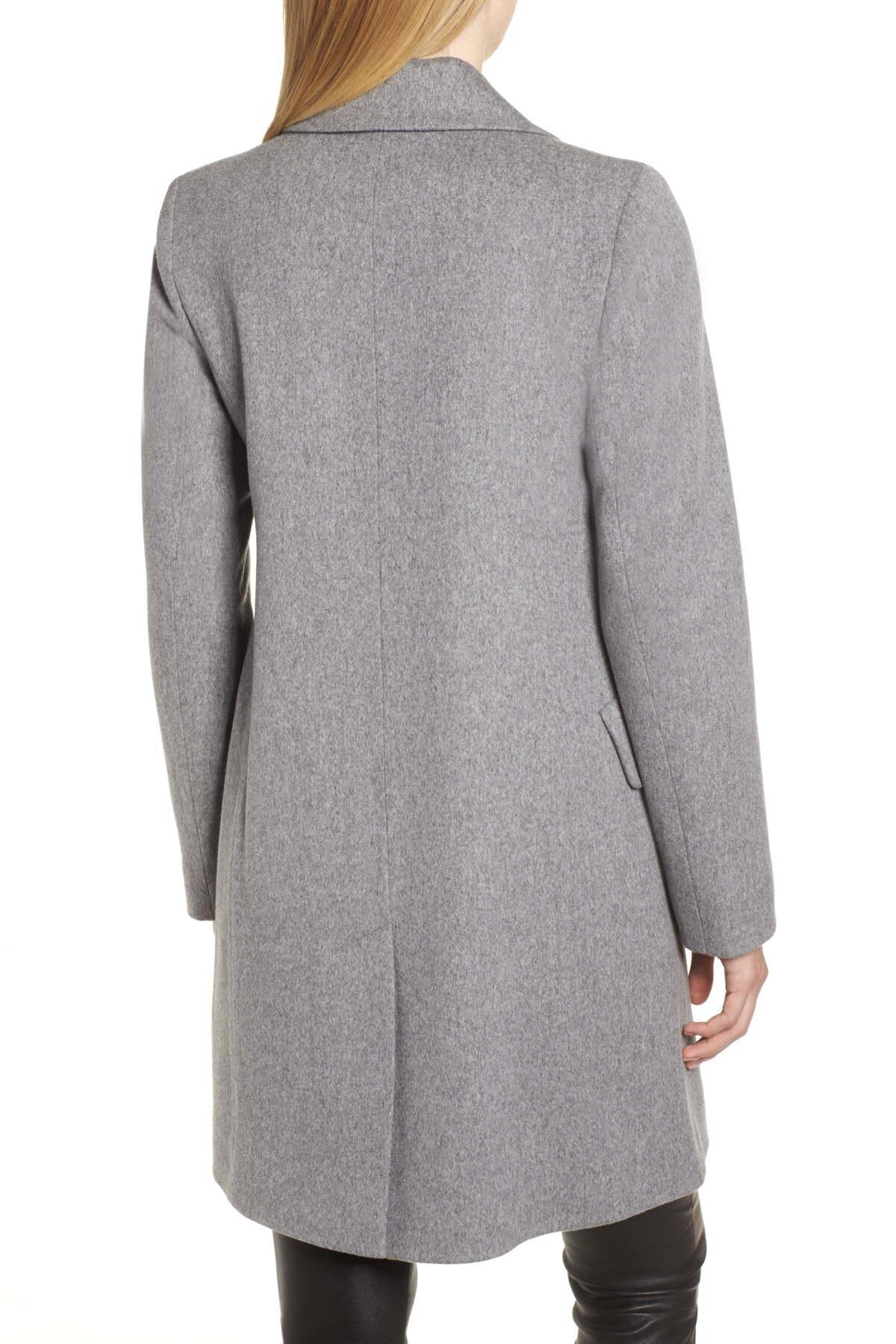 notch collar wool coat fleurette