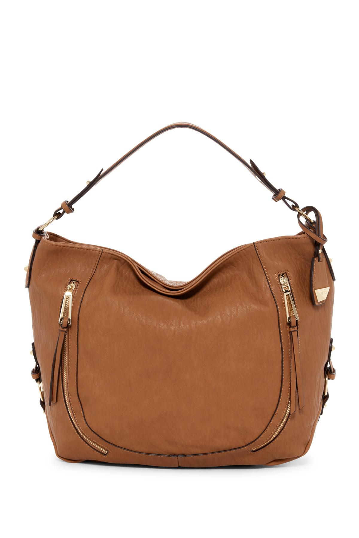 Jessica Simpson Roxanne Faux Leather Hobo Bag in Brown | Lyst