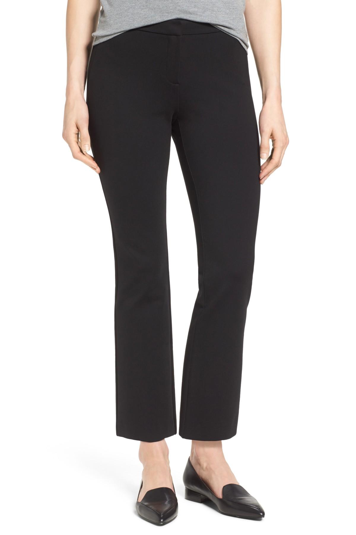 black flare ankle pants