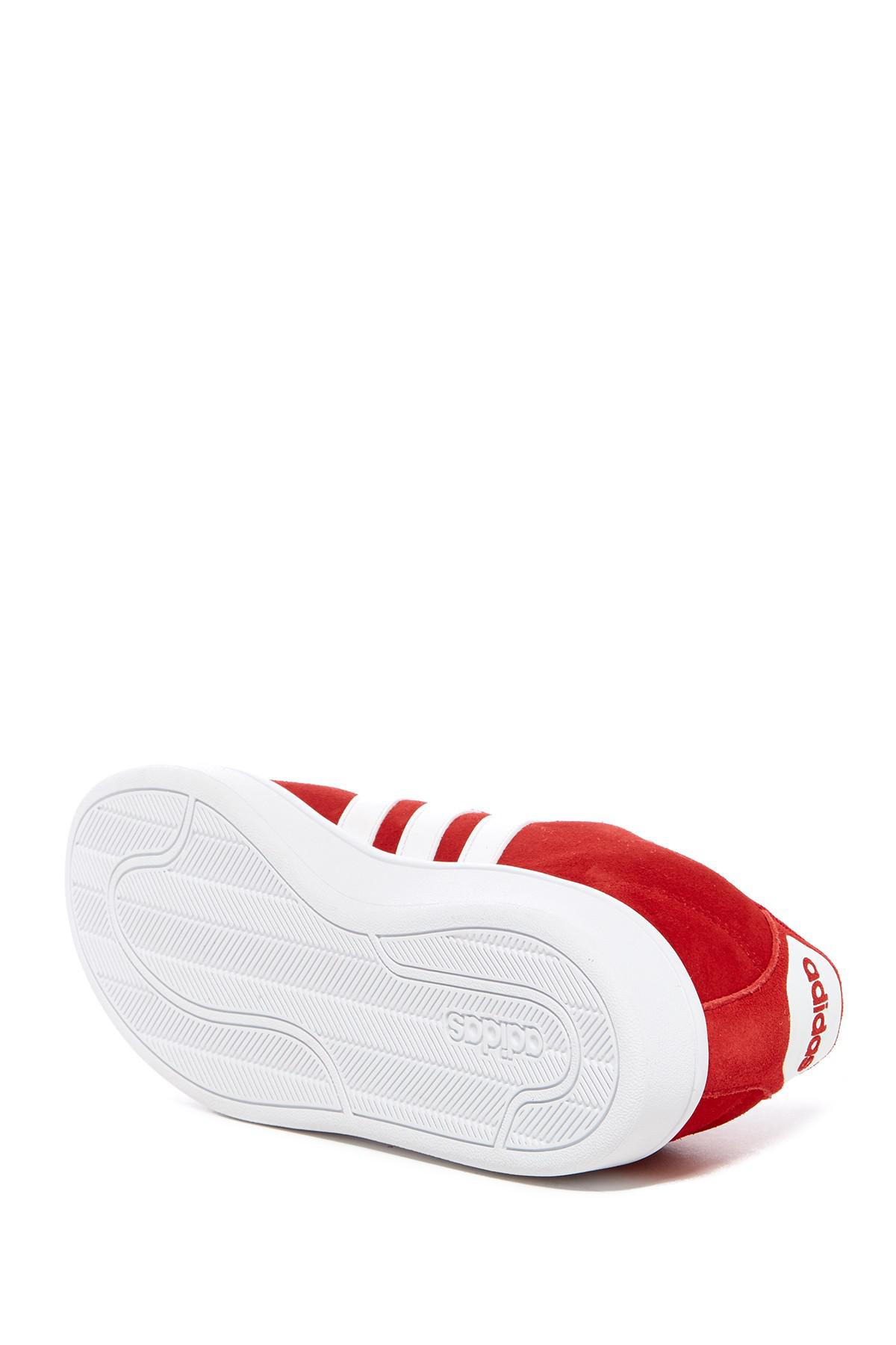 adidas Suede Cloudfoam Advantage Sneaker in Red for Men | Lyst