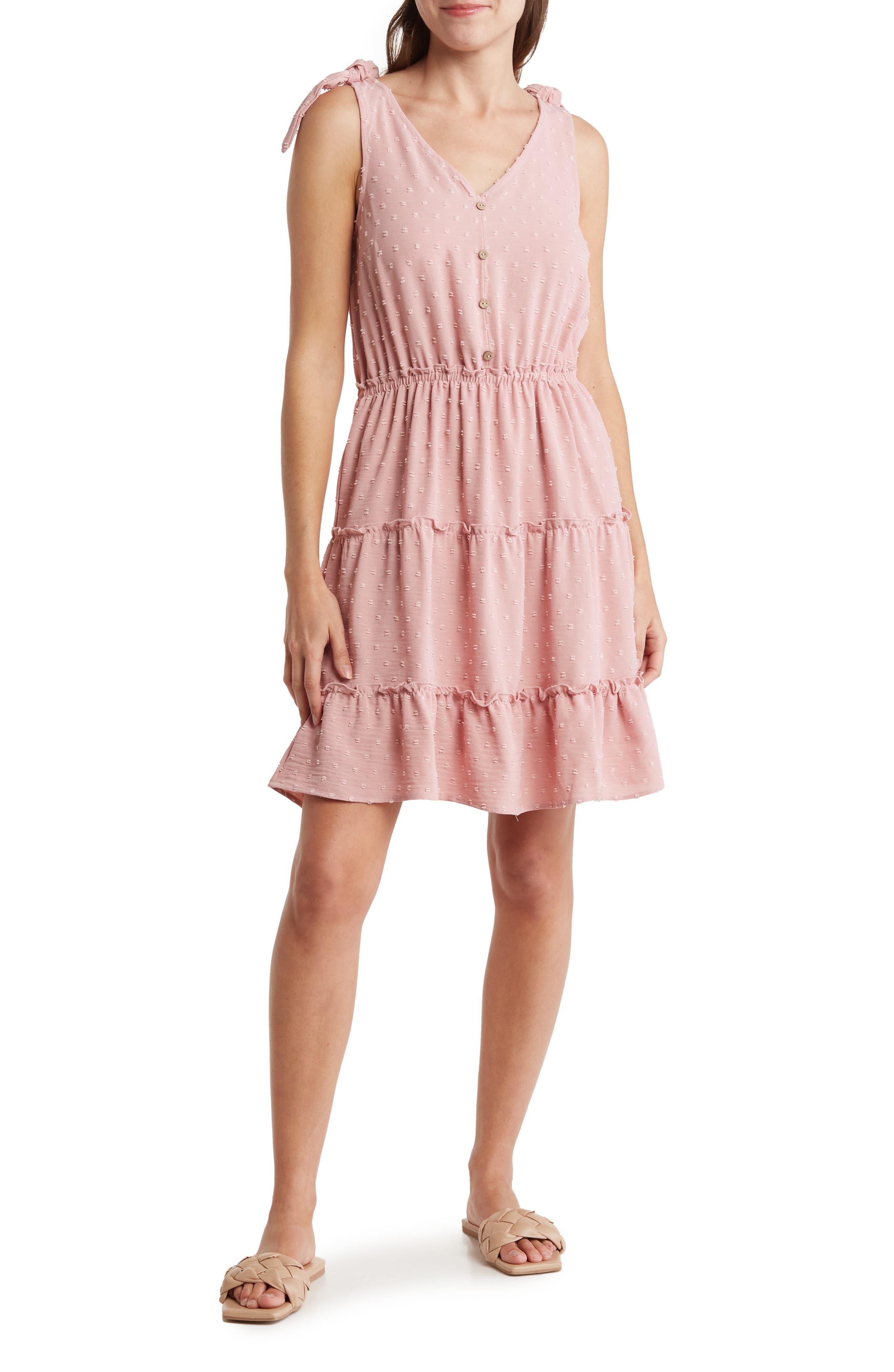 Lucky Brand Bow Shoulder Tiered Dress Lyst
