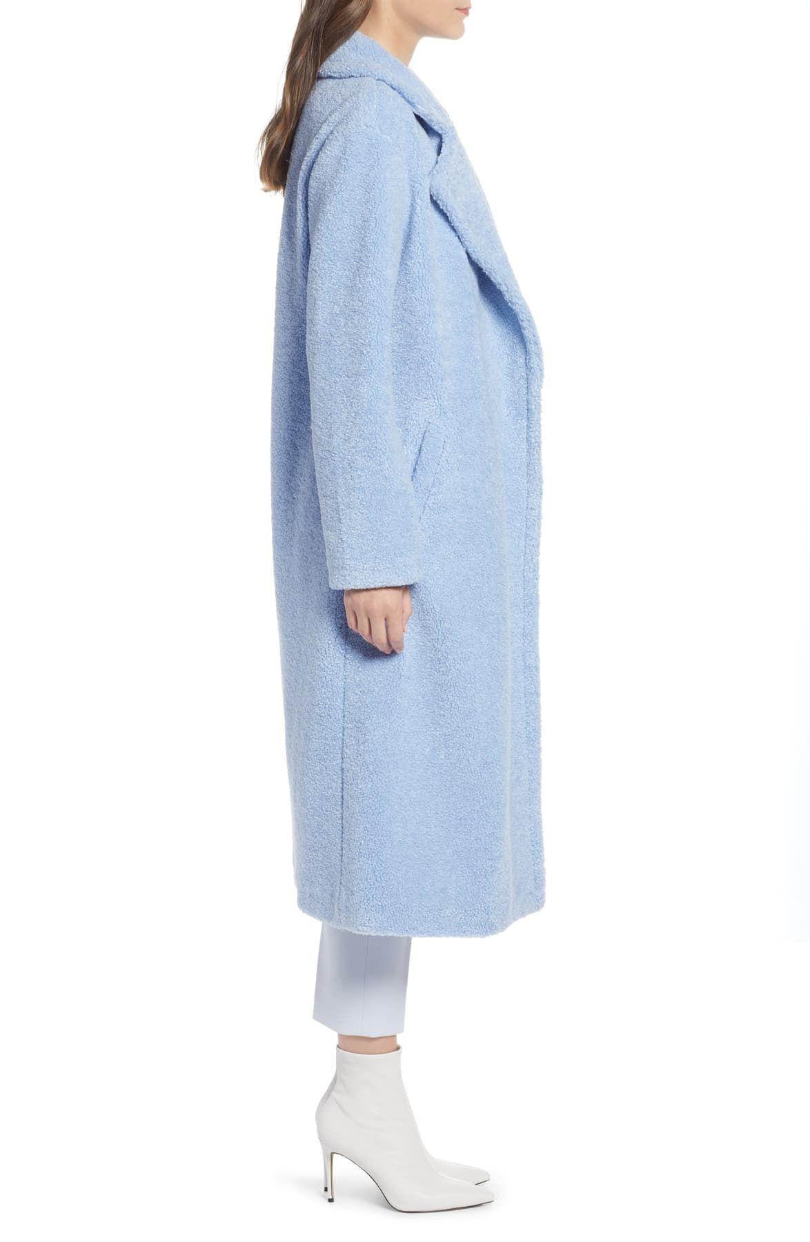 something navy teddy coat