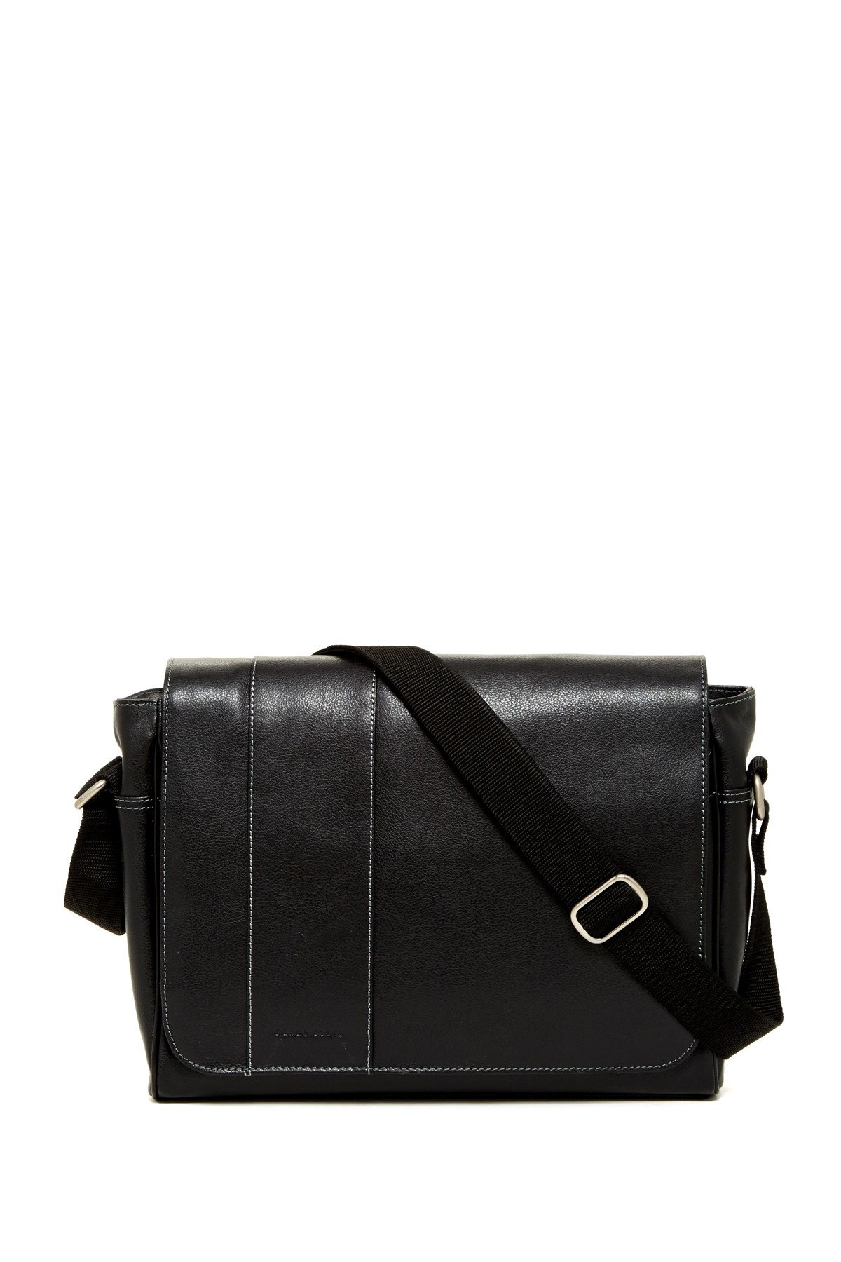 Lyst - Perry Ellis Leather Messenger Bag in Black for Men