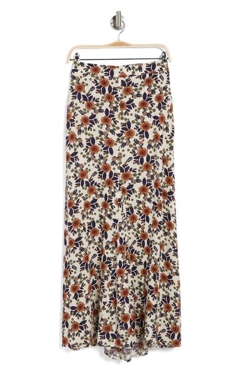 Bobeau Floral Print Godet Maxi Skirt Lyst
