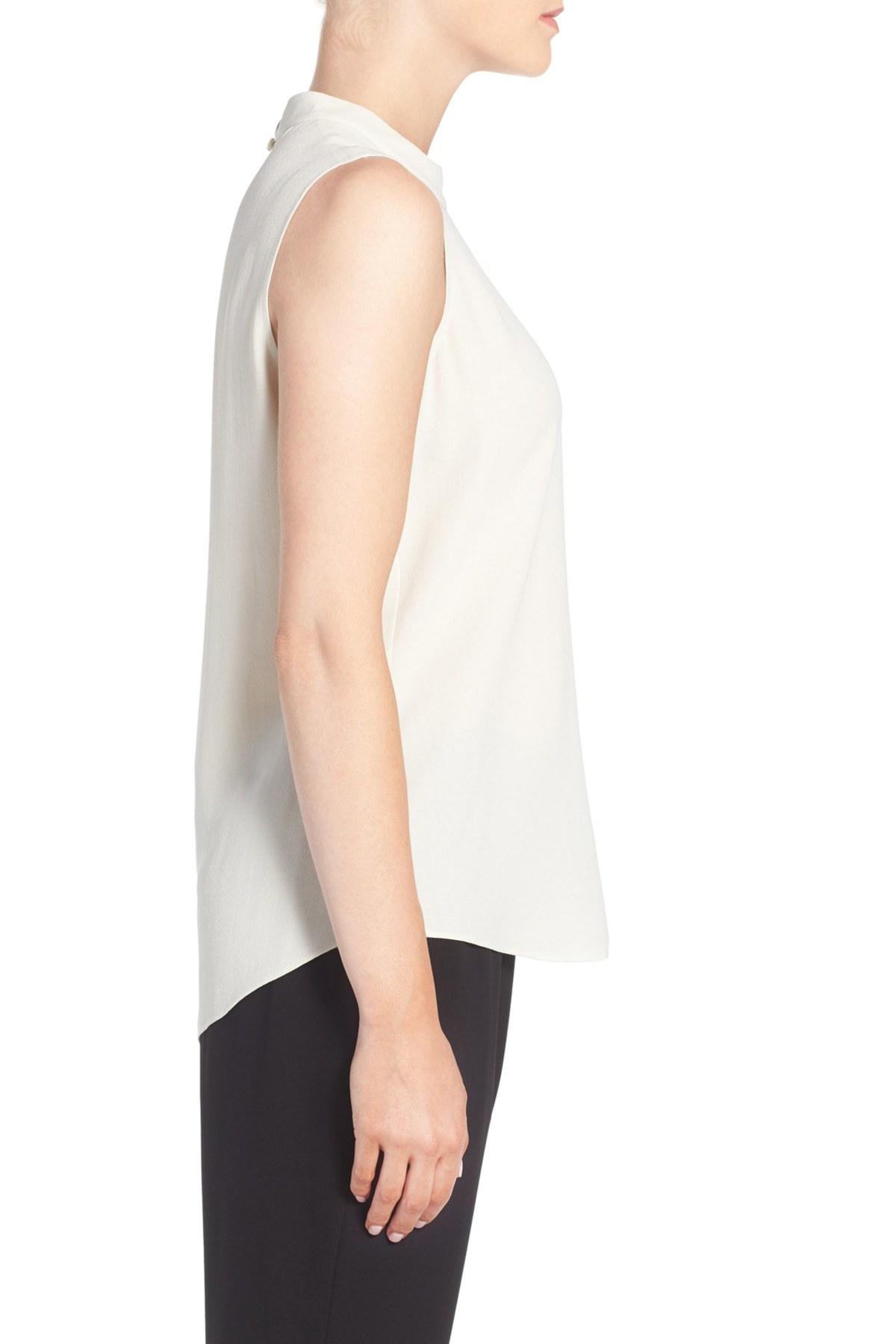 eileen fisher white silk blouse