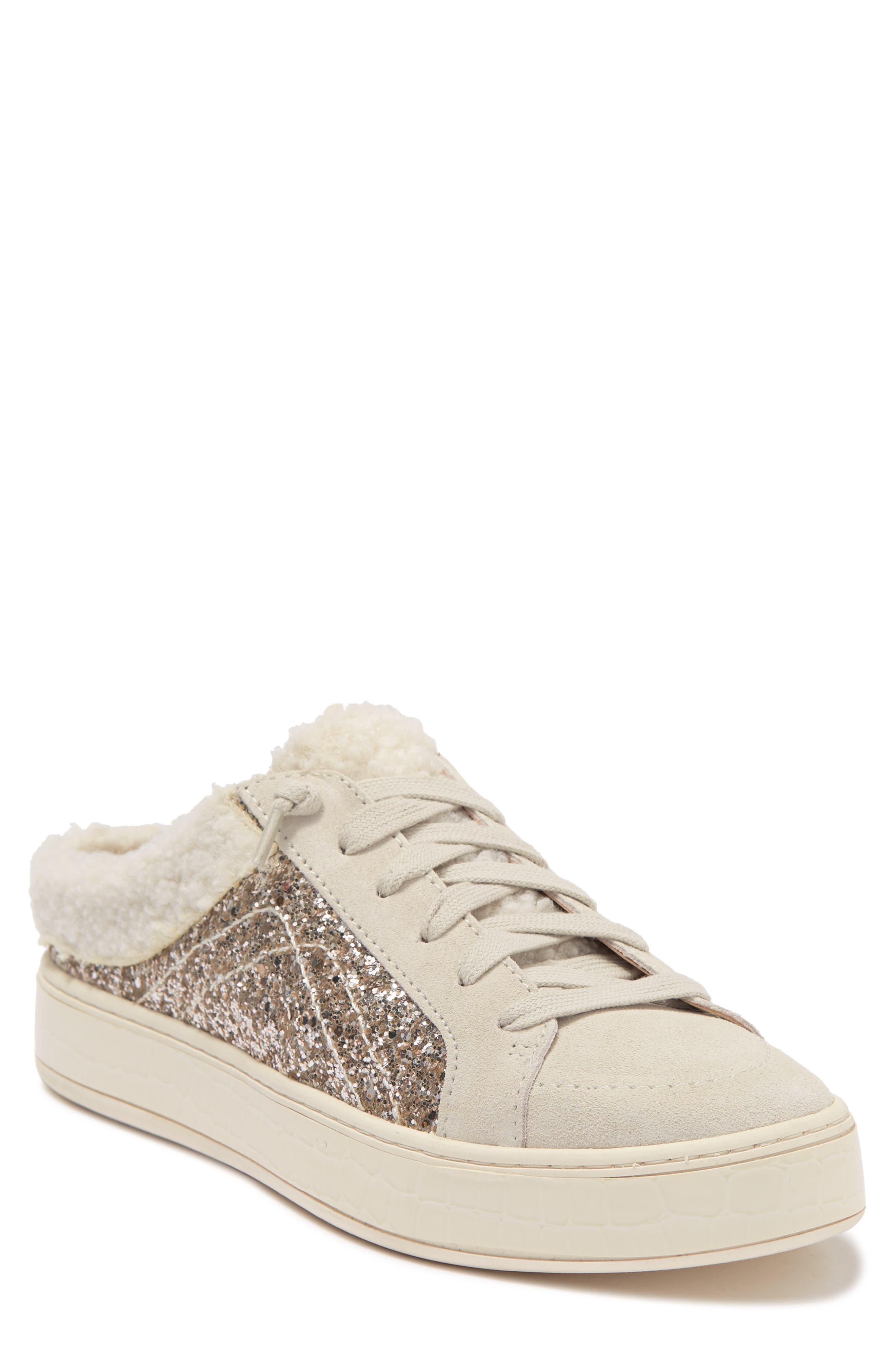 Dolce Vita Lena Faux Shearling Lined Mule Sneaker In Silver Glitter At  Nordstrom Rack in Metallic | Lyst