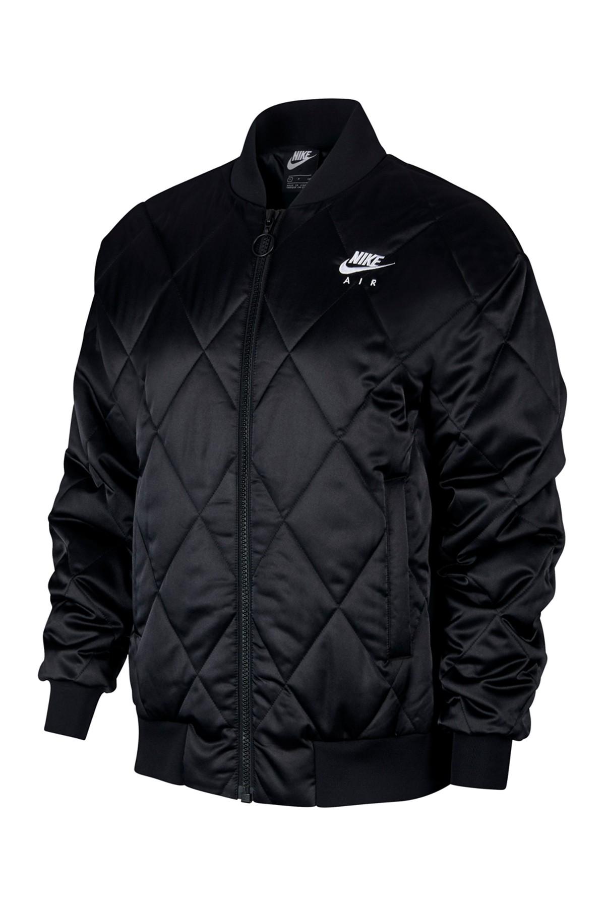 Nike Air Quilted Satin Jacket in Black 