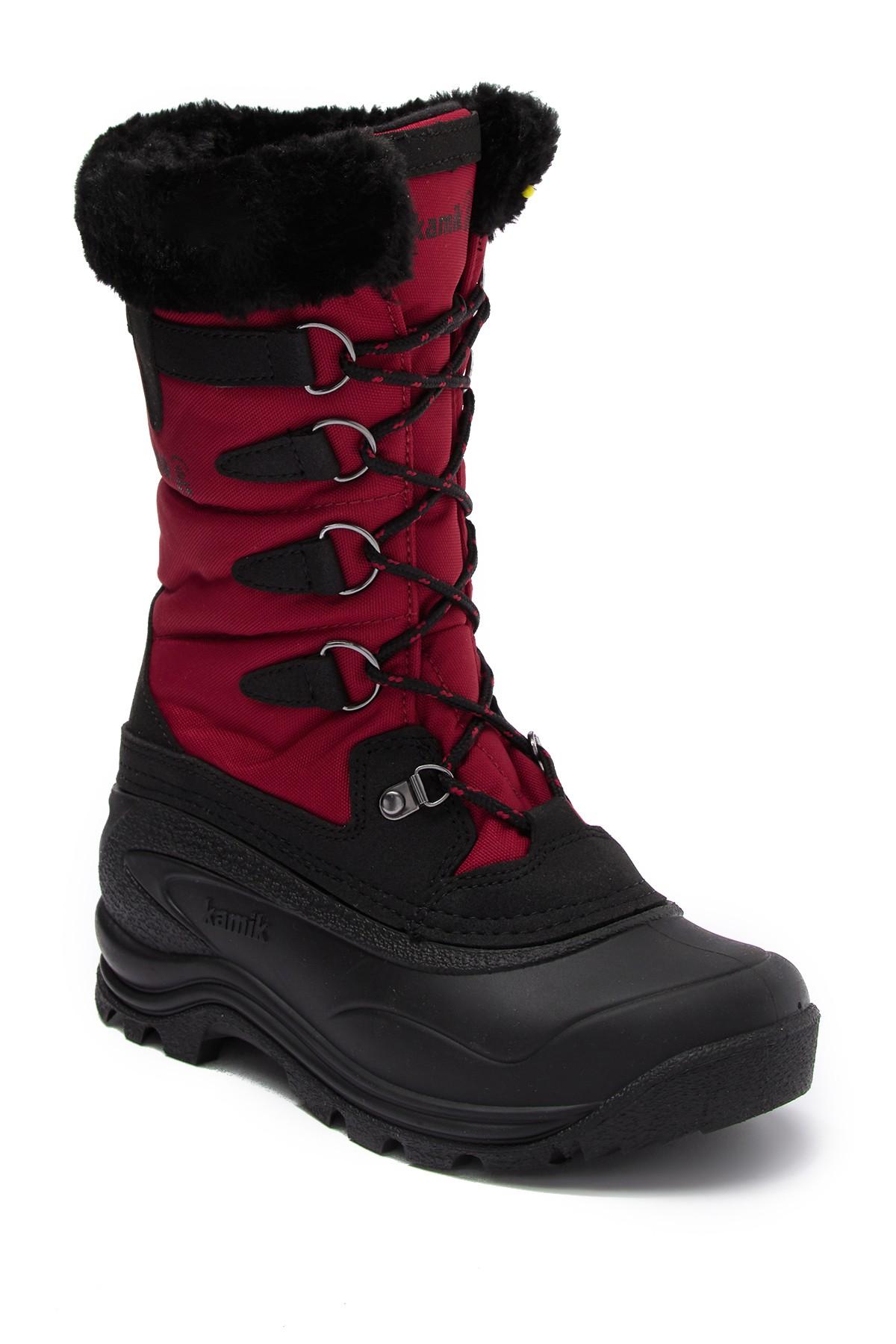 lace up snow boots with fur